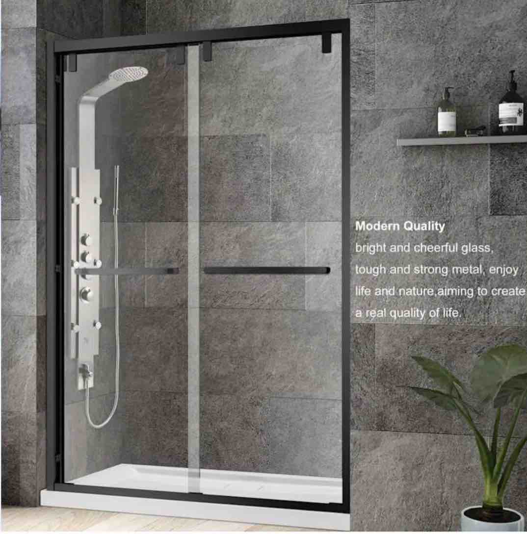 Miseno Brescia 76" High x 60" Wide Bypass Framed Shower Door with Clear Glass W3377P303394