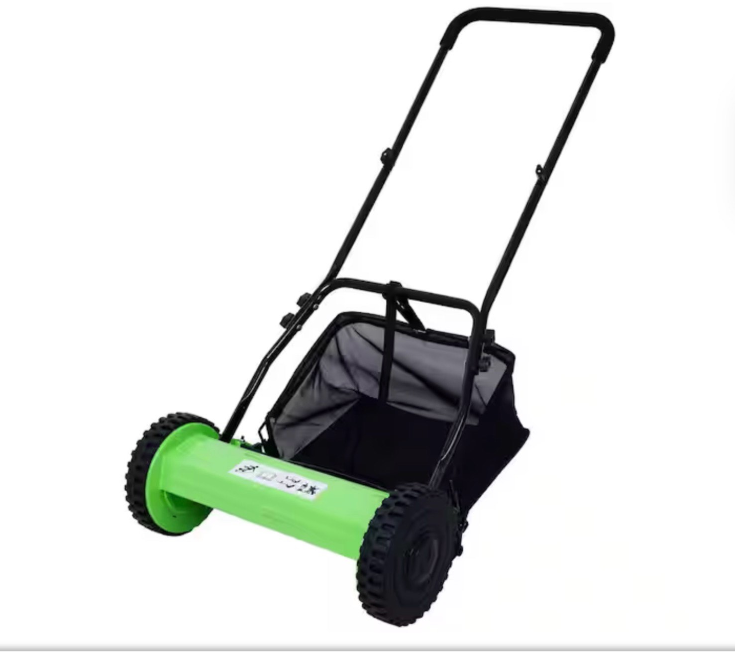 14-Inch Push Reel Lawn Mower with Grass Catcher, 5-Blade Heat Treated Alloy Steel Push Mower, Adjustable Blade Height for Green Lawn, Eco-Friendly (Green)