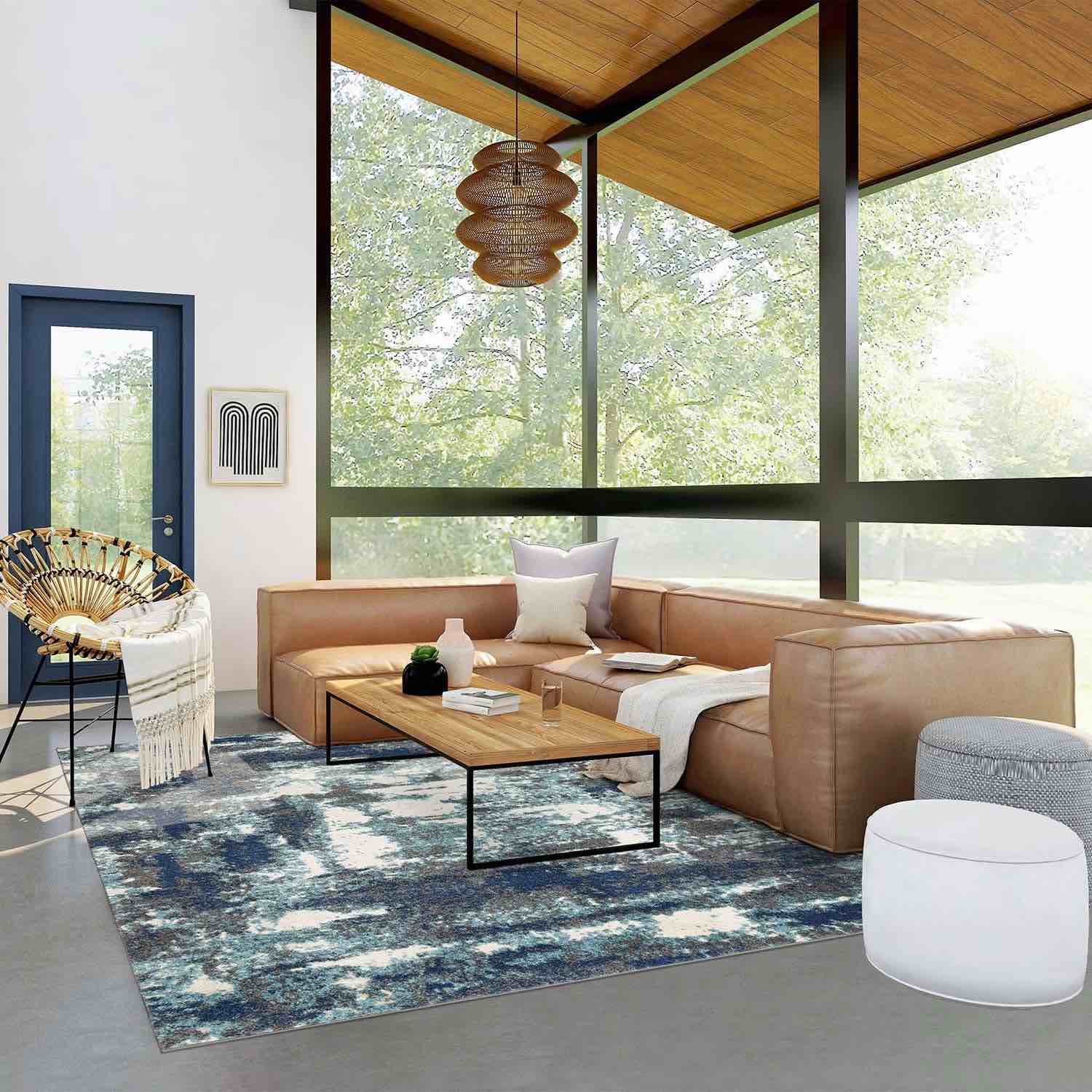 Tuscany Patterned Area Rug G18566 Argos Blue, 7’10” X 10’