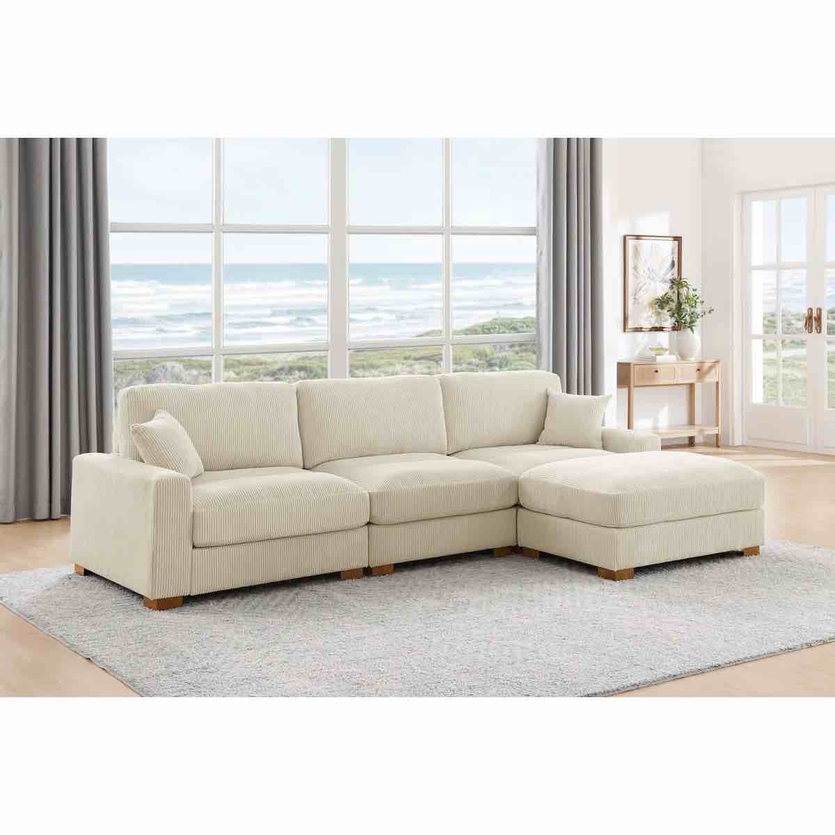 SEE DESCRIPTION 4-Pieces Modular Sofa With Ottoman D94517