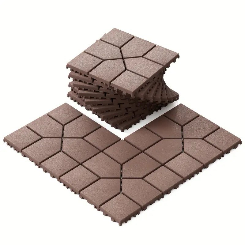 44 Pack 12x12 Square Waterproof Outdoor Deck Tiles - Interlocking, All-Weather, Slip-Resistant, Easy-Assembly Patio Decking For Poolside, Balcony, Backyard