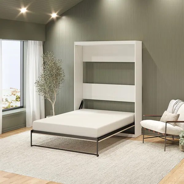 SEE DESCRIPTION Signature Sleep Pinnacle Queen Murphy Bed, White and Walnut