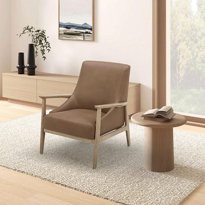 details by Becki Owens Leather Accent Chair By details by Becki Owens ( SIZE 35.4X33.5X29.1 ) 