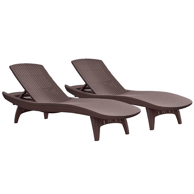 Keter All-Weather Grenada Chaise Loungers, Set of 2