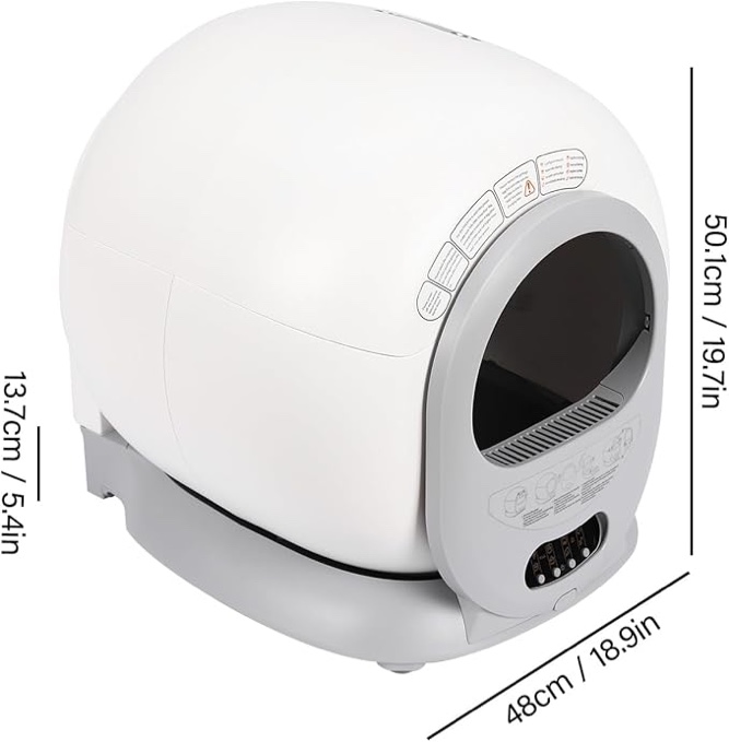 Petree Cube Self-cleaning Cat Litter Automatic - with App - Black - incl Matt Air Freshener and 1 roll of Waste Bag