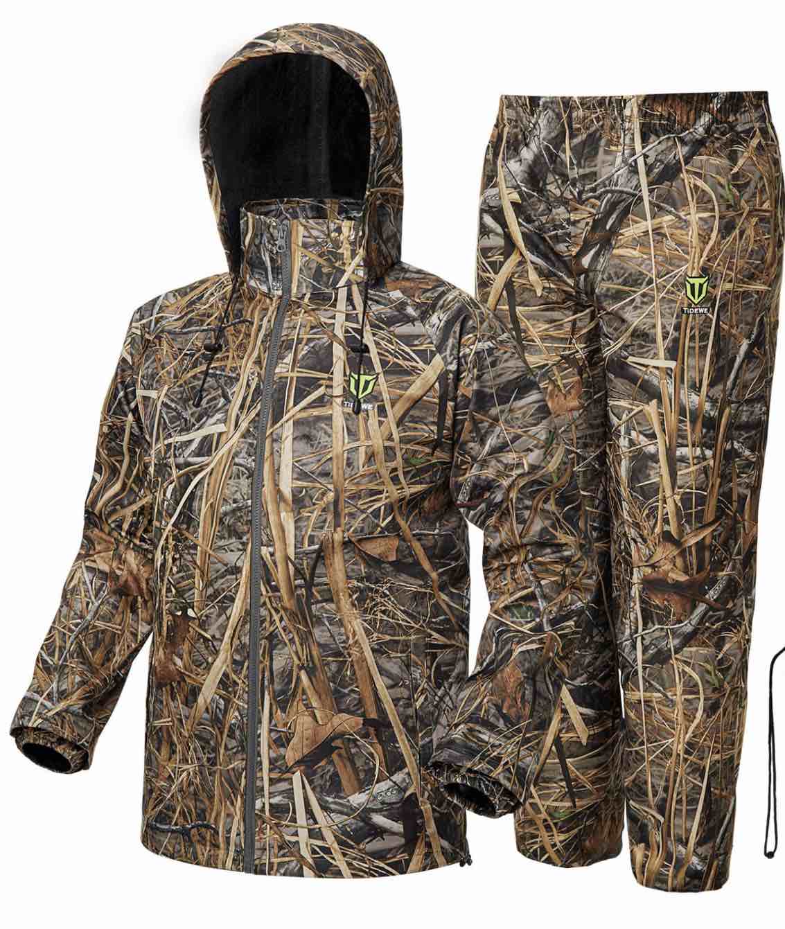 TIDEWE Rain Suit, Waterproof Breathable Lightweight 2 Pieces Rainwear
