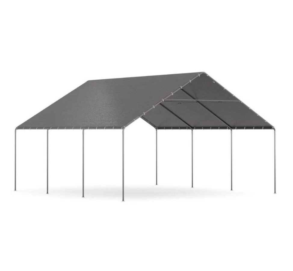 Outdoor Portable Carport, Waterproof & UV Protected Garage Top Tarp Shelter Cover for Car&Boat, Gray Questions & Answers   ( size 37.4X18.5X7.9 INCH )