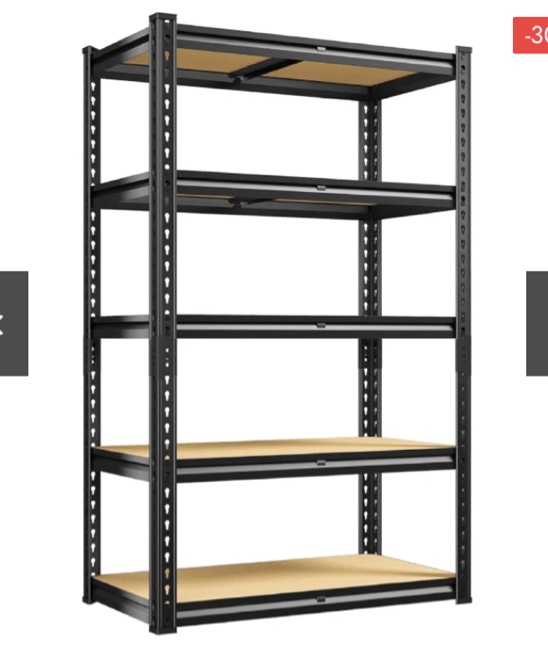 REIBII 60"H Storage Racks Load 2000lbs, 5-Tier Adjustable Metal Shelving Units, Pantry Shelves For Closet Kitchen Dorm - 12"D X 28"W X 59.8"H / 1-Pack