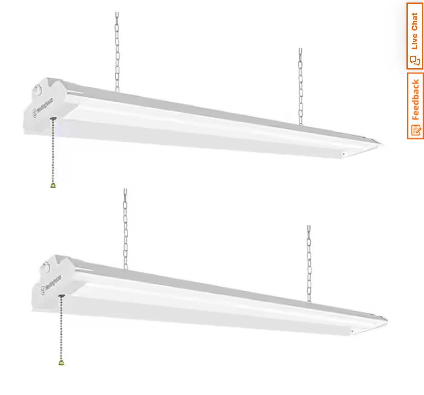 4 ft. 50-Watt 6000 Lumen LED Shop Light, White, 2 Pack