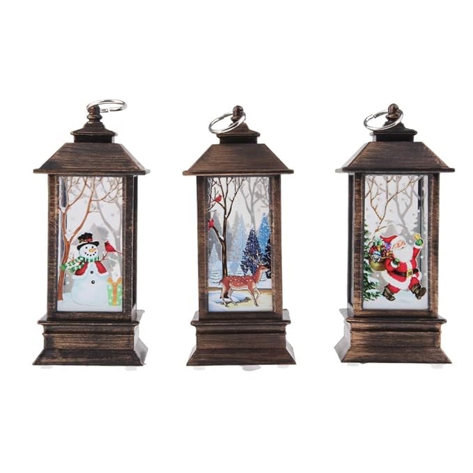 SAZ DEKOR Xmas Christmas Candlestick Lantern Candle Holder Lamp F:Elk Snowman Claus