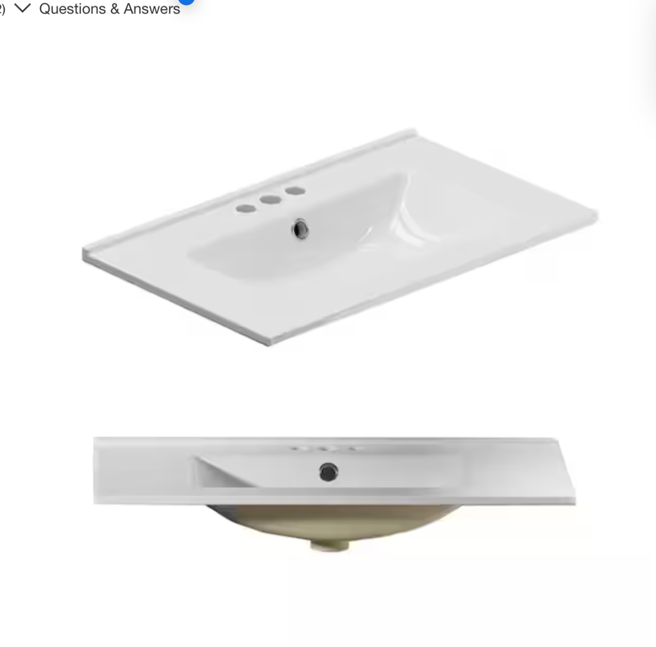 30 in. W x 18.3 in. D Ceramic White Rectangular Single Sink Bathroom Vanity Top in White