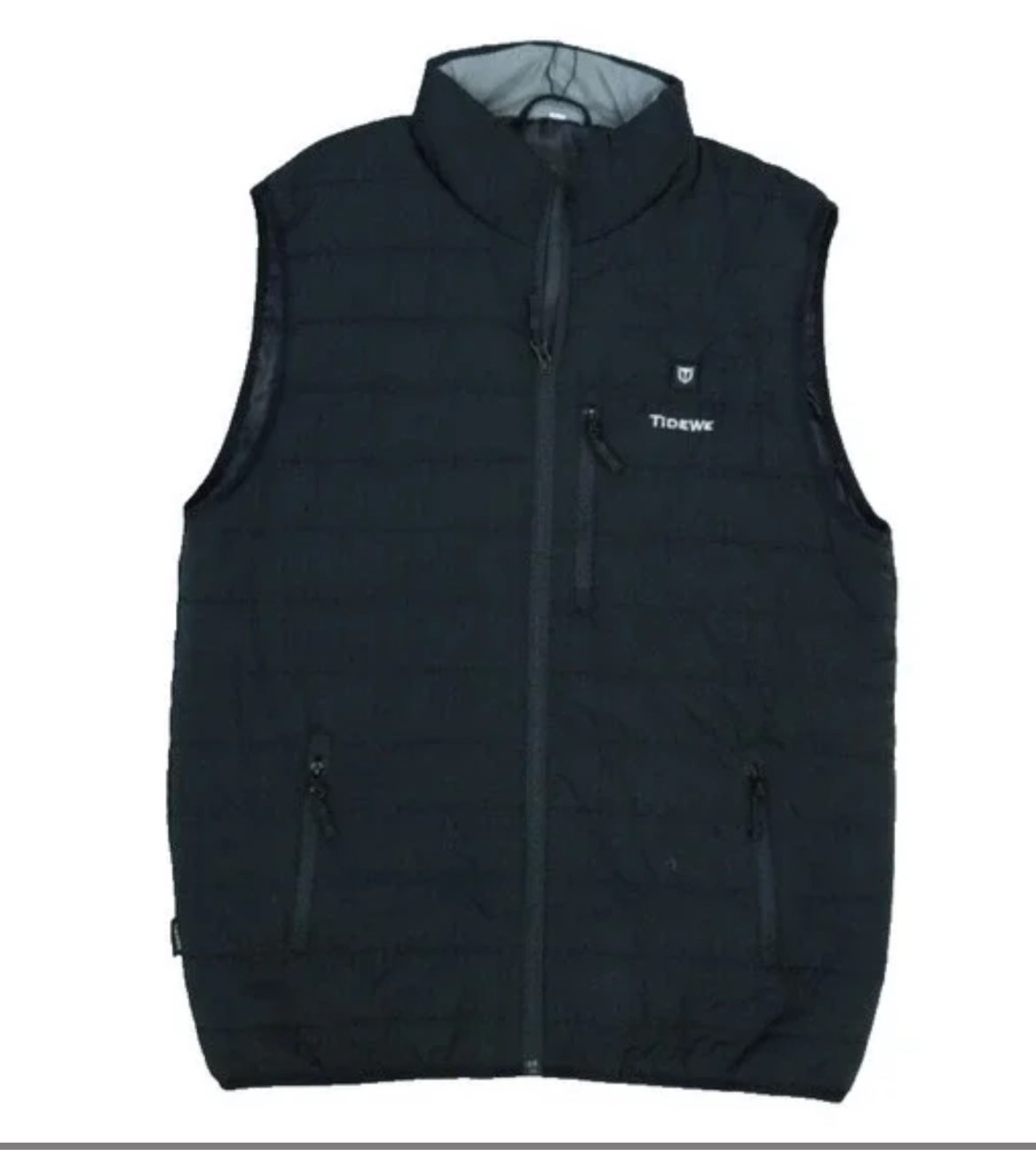 TIDEWE Black Sleeveless Vest Jacket Quilted Heated Women Size XL