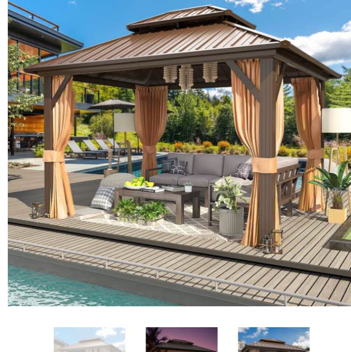 EROMMY 10X12 Hardtop Grill Gazebo With Netting And Sides Only the roof