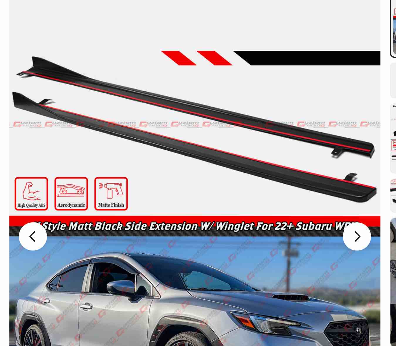 Sporty sty1e Car Side Skirts, Aerodynamic Enhancements and  Universal Bright Black Red Trim Splitters Diffuser Winglets, Car Exterior Accessories Similar To The Stock 