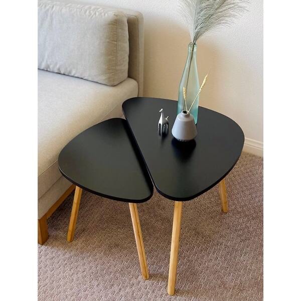Cora Modern Contemporary Triangle Nesting Tables, Set of 2