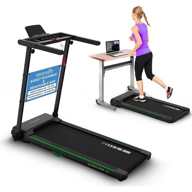 SereneLife Foldable Motorized Treadmill SLFOLD10 - Compact Home Gym Fitness Equipment