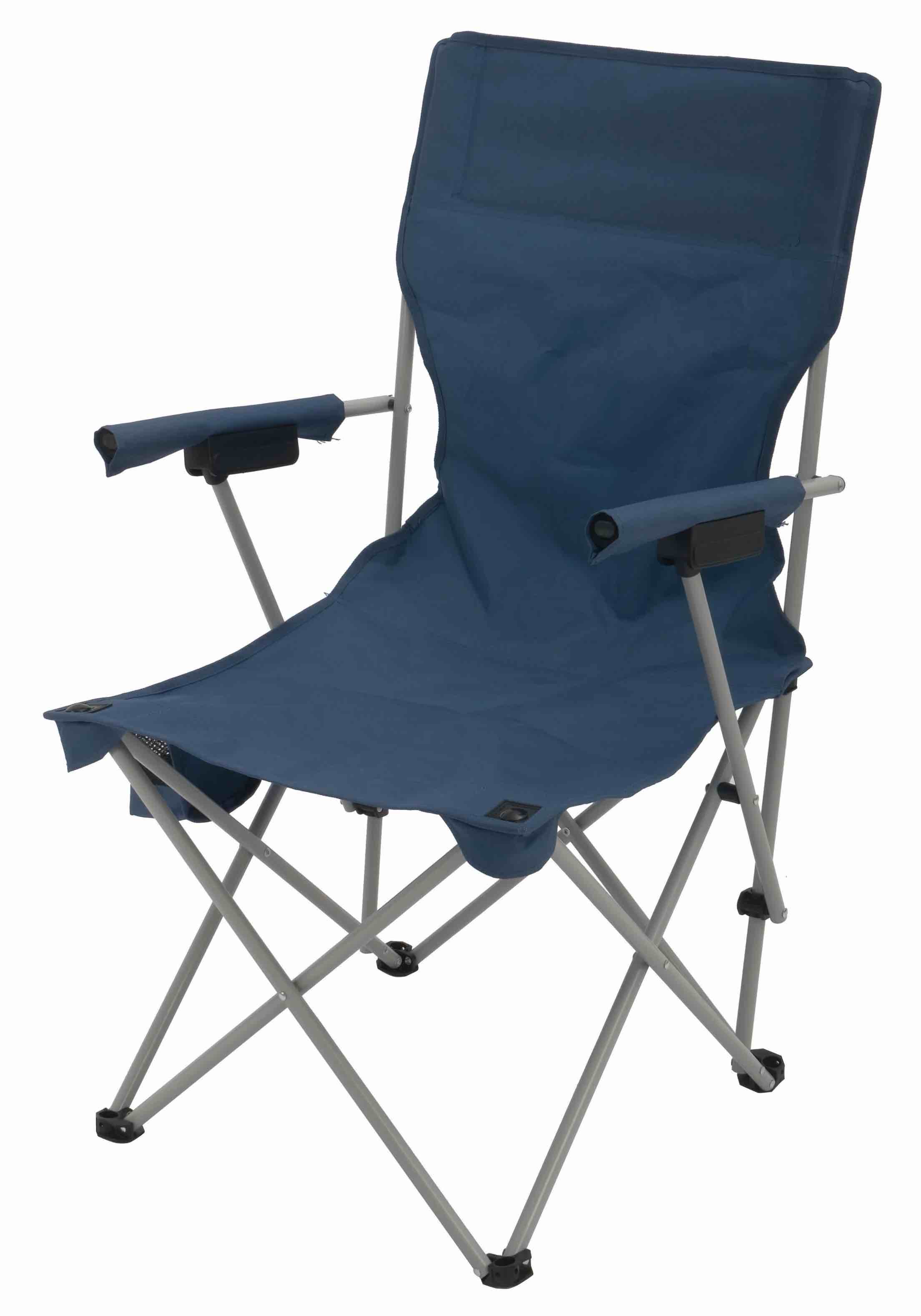 Ozark Trail Hard Arm Chair, Durable Polyester Seat, Strong Steel Frame, Portable with Cup Holder