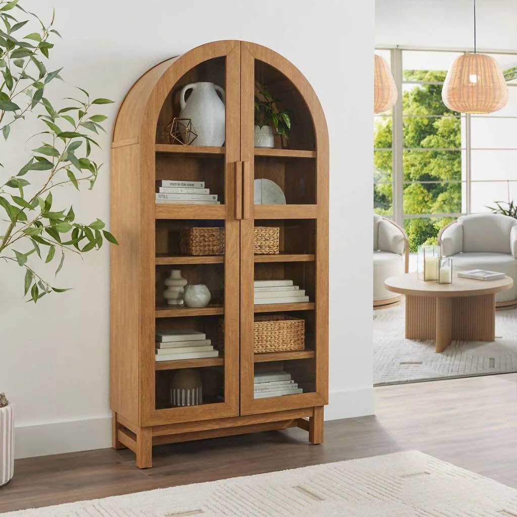 SEE DESCRIPTION Better Homes & Garden Juliet,Arch Cabinet, Light Honey
