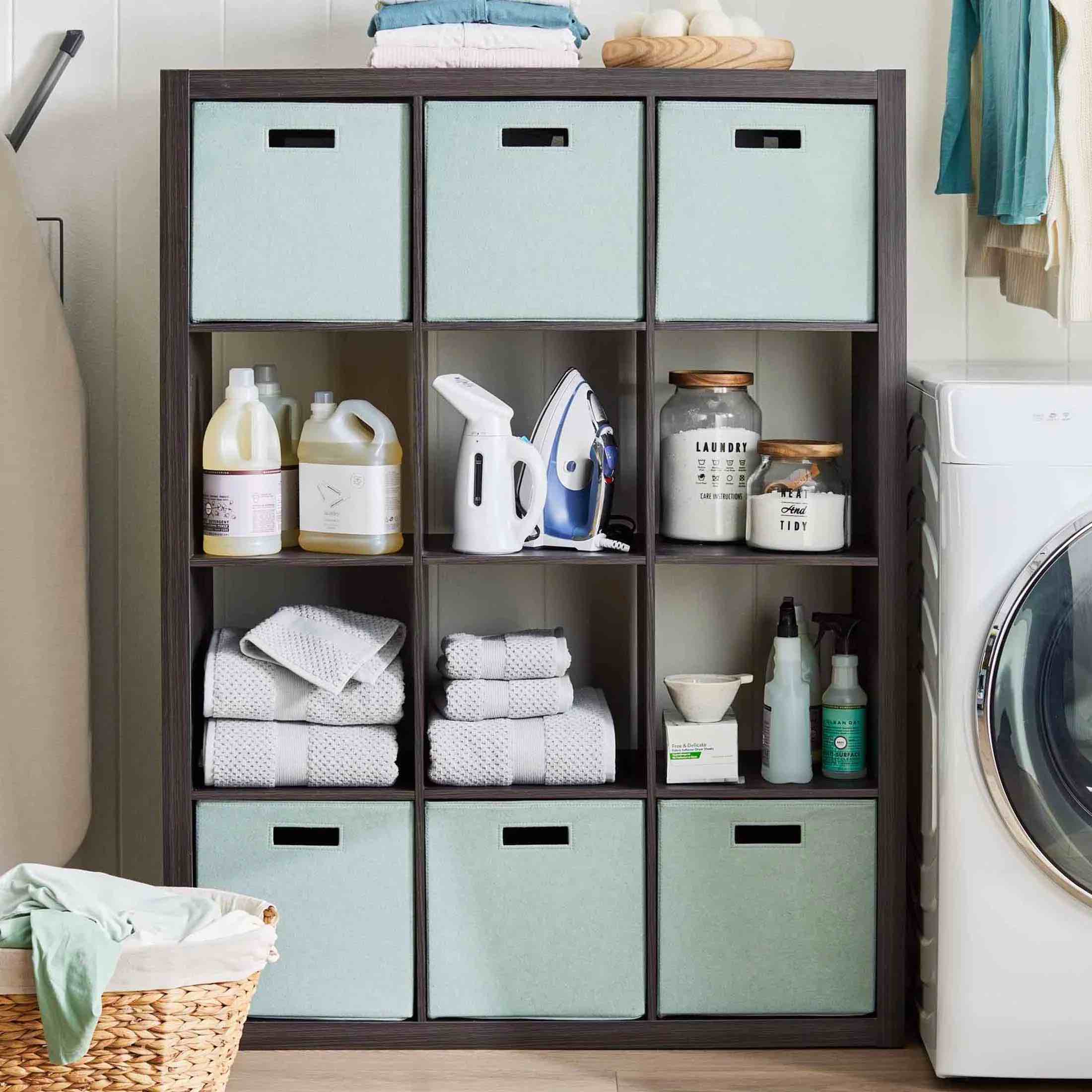 Better Homes & Gardens 12 Cube Storage Organizer, Tobacco Oak