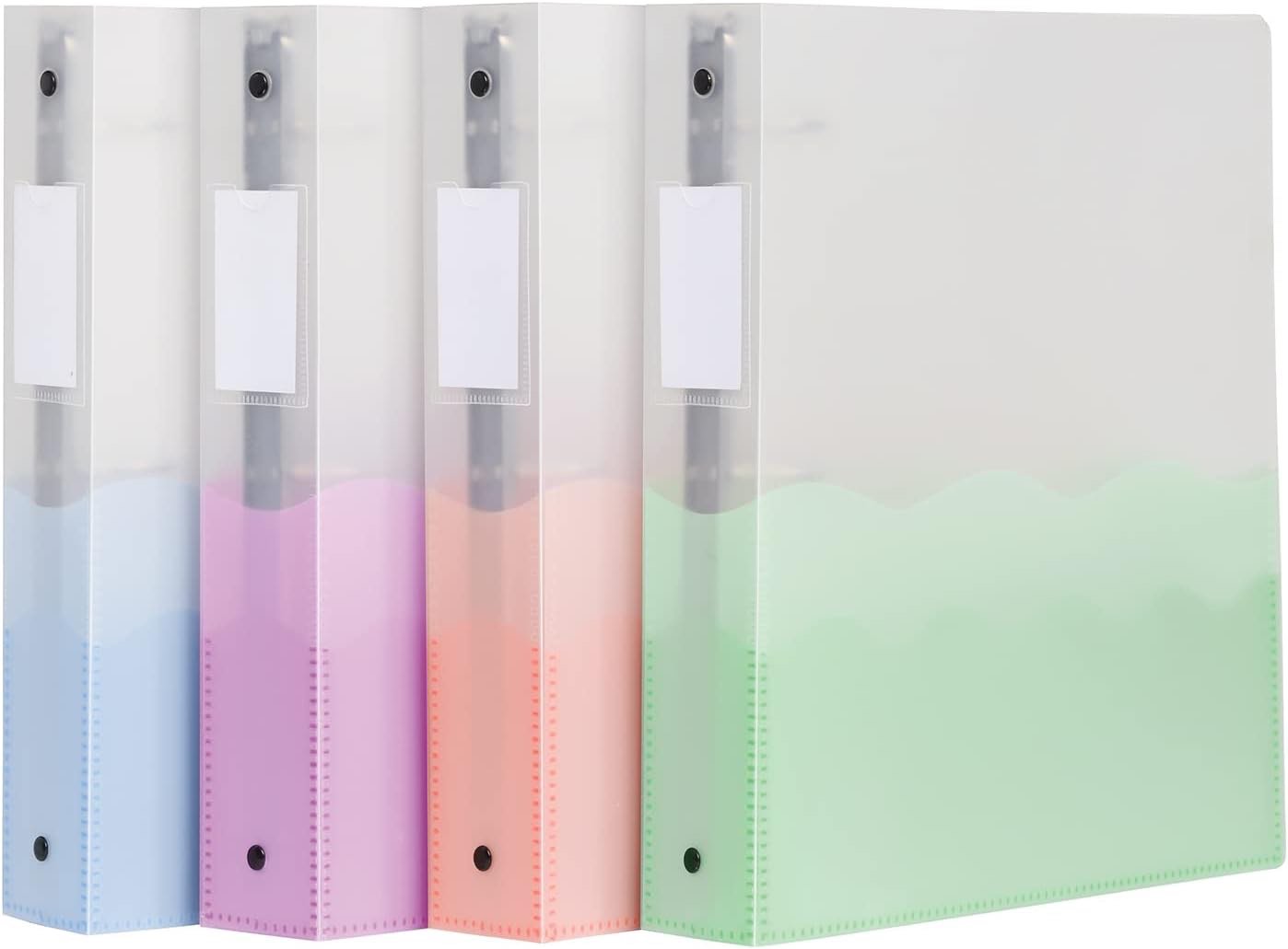 91091 Oxford Wave Flexible Poly Binders&#44; Assorted Colors - Pack of 4