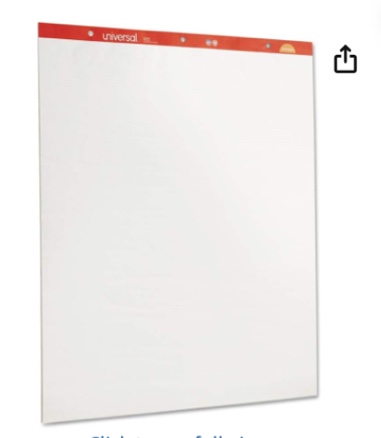 Universal easel pads, 27” x 34” unv35600 Universal 35600 Recycled Easel Pads, Unruled, 27 x 34, White, 50 Sheet (Case of 2)