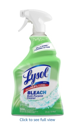 Lysol Multi-Purpose Cleaner Sanitizing and Disinfecting Spray with Bleach, All Purpose Cleaning Spray for Bathrooms and Kitchens, 32oz