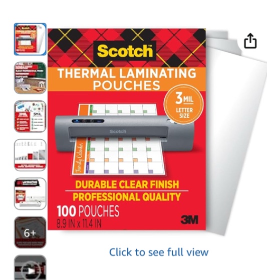 3m tp3854-50 scotch thermal laminating pouch - letter - 8.50 inch width x 11 inch length9 inch x 11.5 inch overall size - 50 / pack - clear