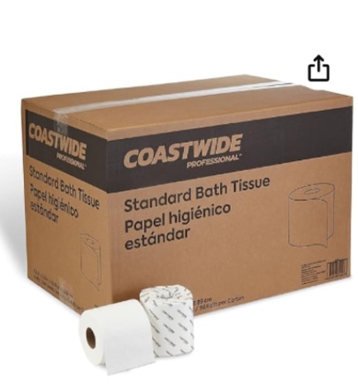 Coastwide Professional™ Toilet Paper, 2-ply, White, 500 Sheets/Roll, 96 Rolls/Carton (CW26212)