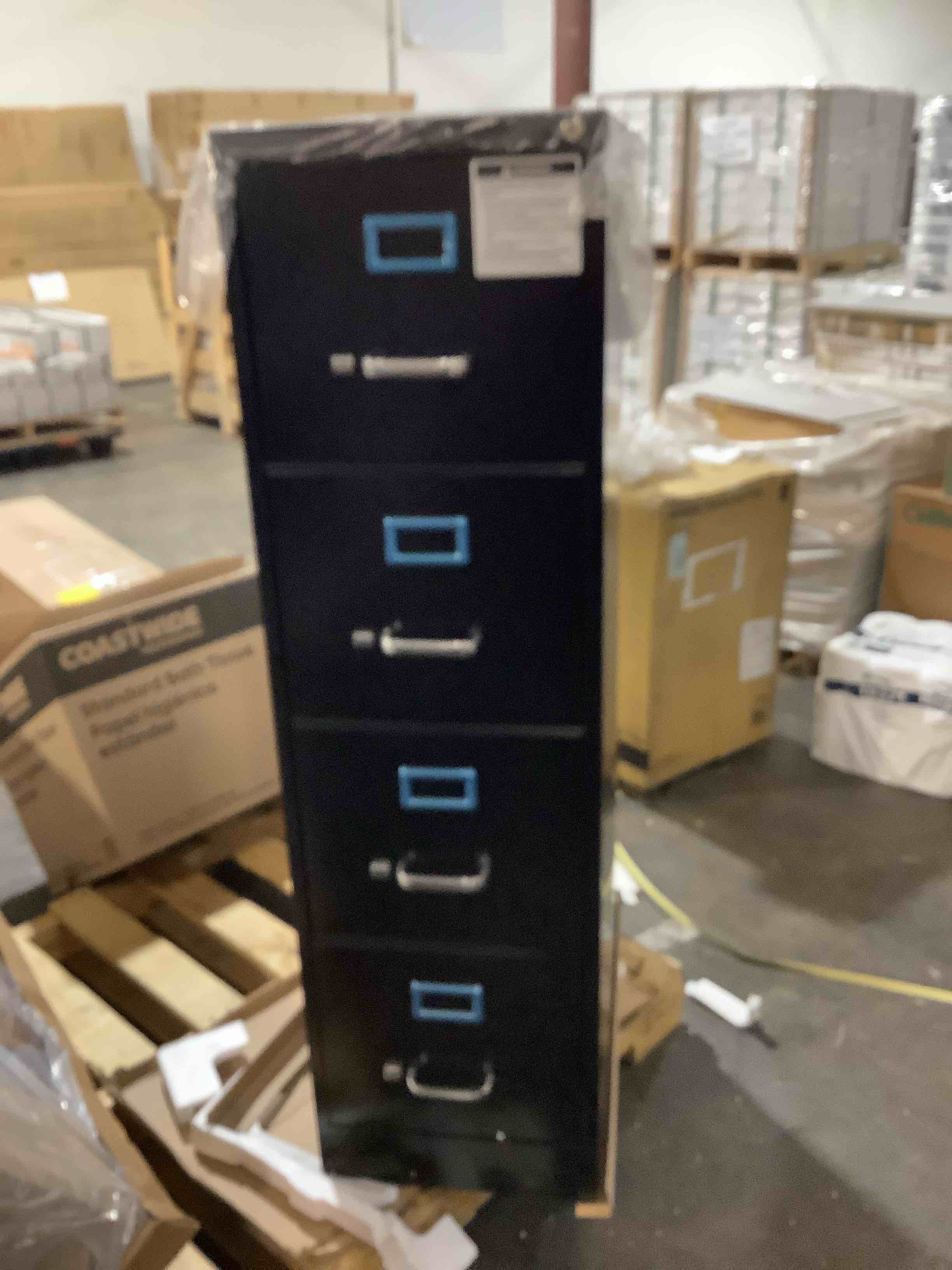 staples 495795 4 drawer vertical file cabinet metal black letter size 26.5-inch d