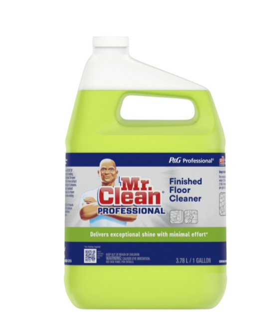 Finished Floor Cleaner, Lemon Scent, One Gallon Bottle, 3/4 full, partial