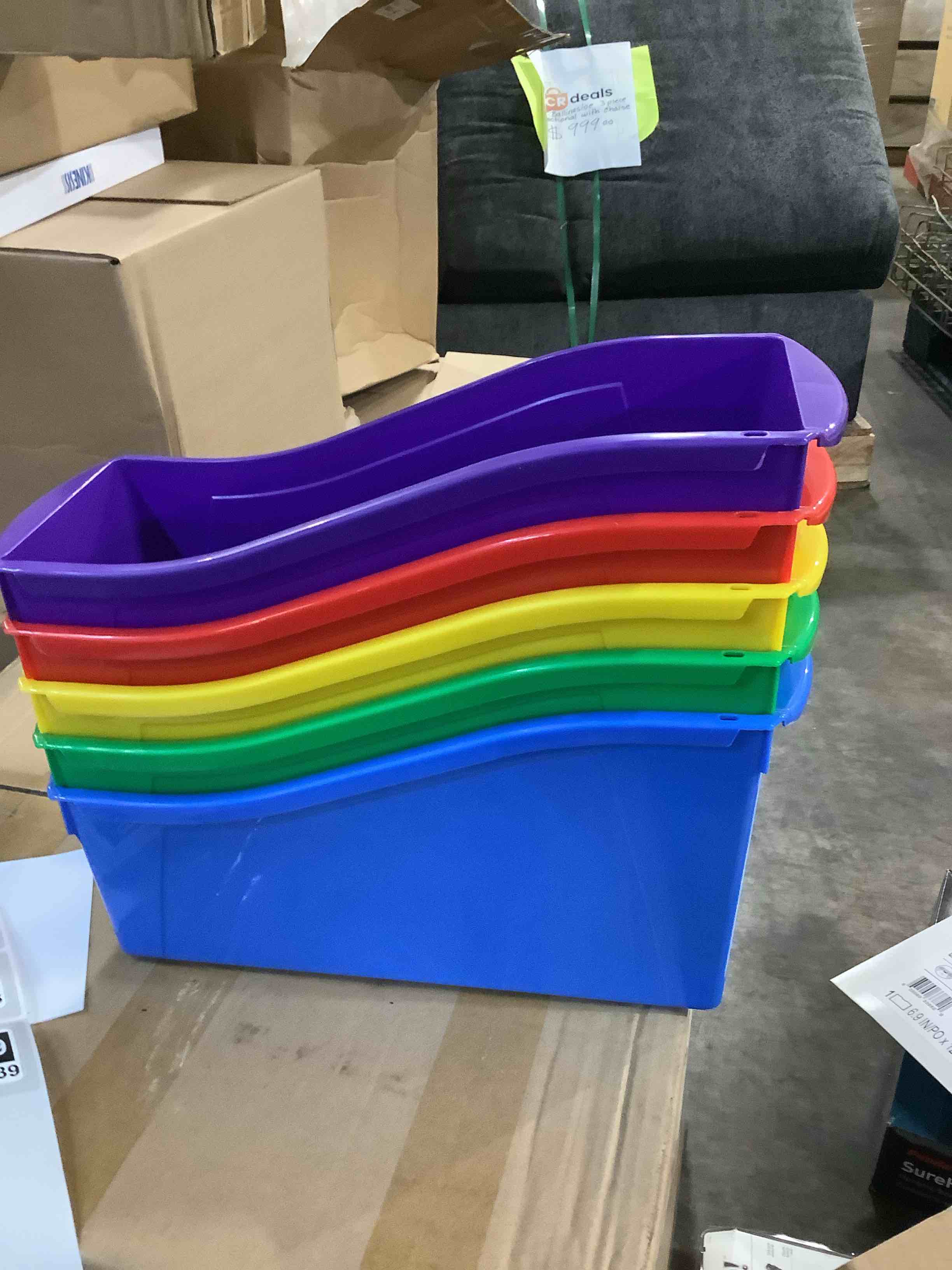 really good stuff durable magazine, book, folder, file and binder holders – ideal for narrow or vertical storage needs – instantly color code your classroom – assorted primary colors (set of 5