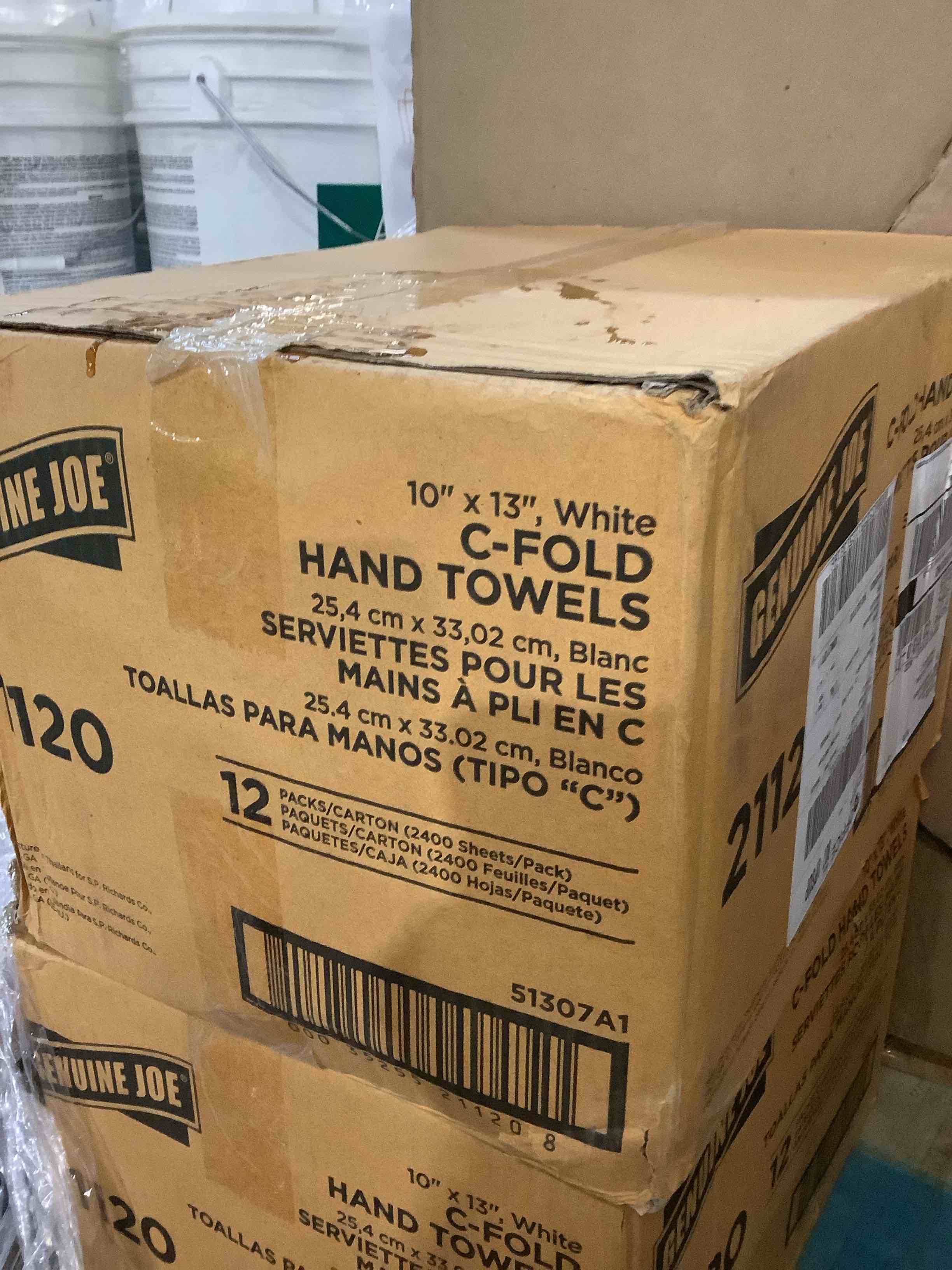 Genuine Joe C fold hand towels, 13” x 10” white 21120