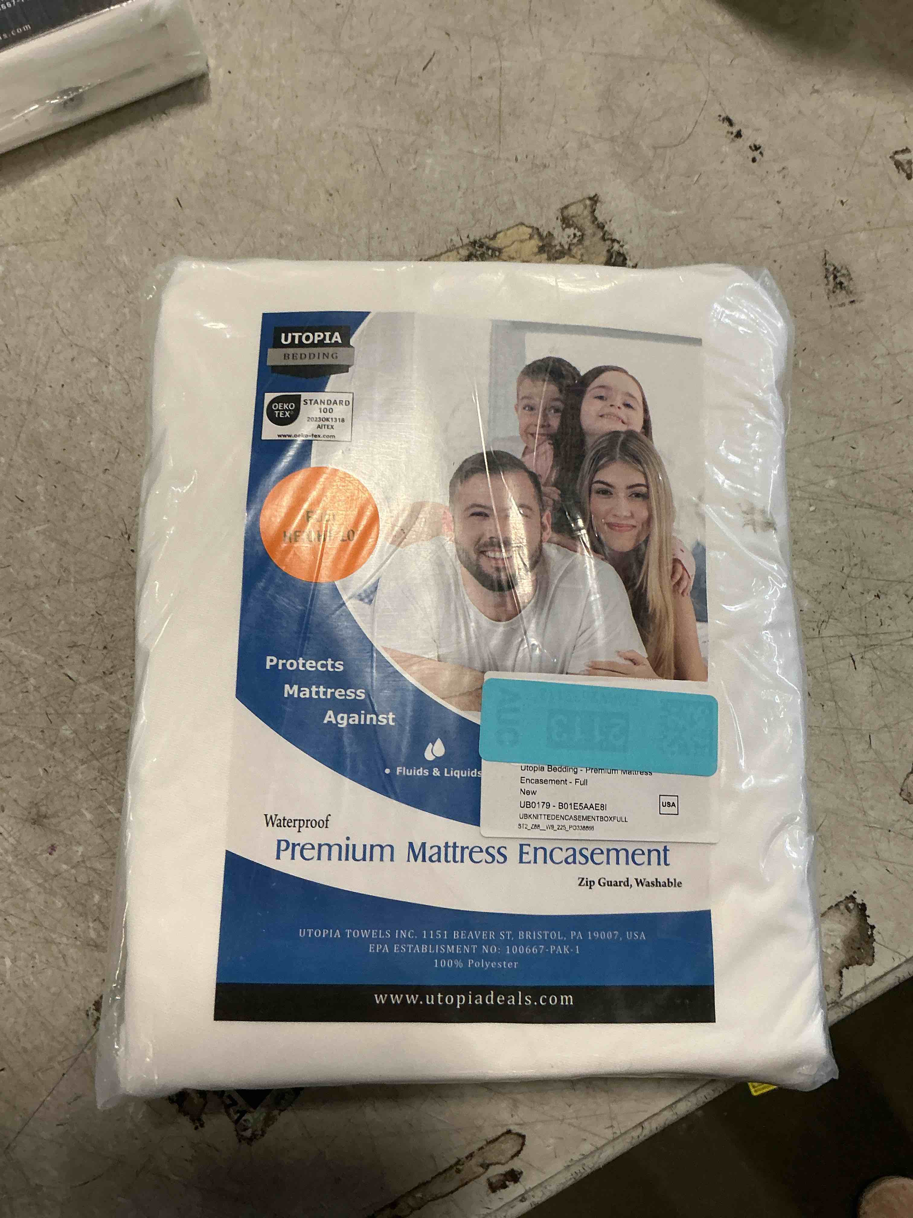 Condition photo showing As Is for Utopia Bedding Waterproof Mattress Protector  Full height 10” Size, Zippered Mattress Encasement Bed Bug and Dust Mite Proof, Absorbent Six-Sided Mattress