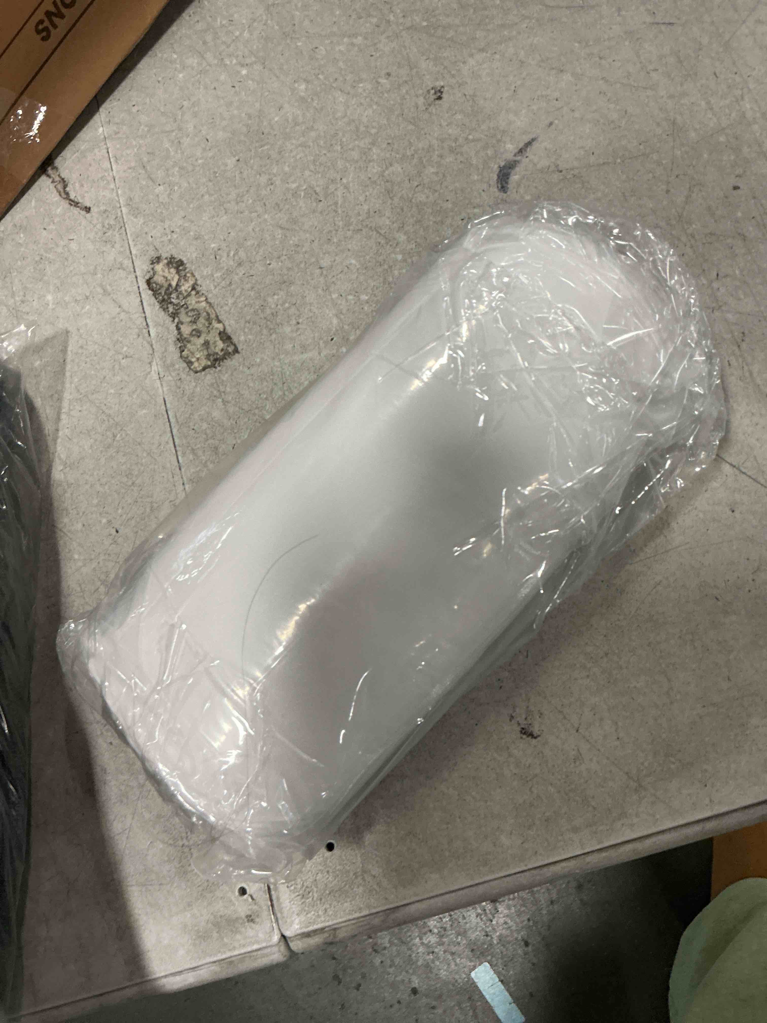 Condition photo showing As Is for Utopia Bedding Throw Pillows (Set of 1, White), 18 x 18 Inches Pillows for Sofa, Bed and Couch Decorative Stuffer Pillow