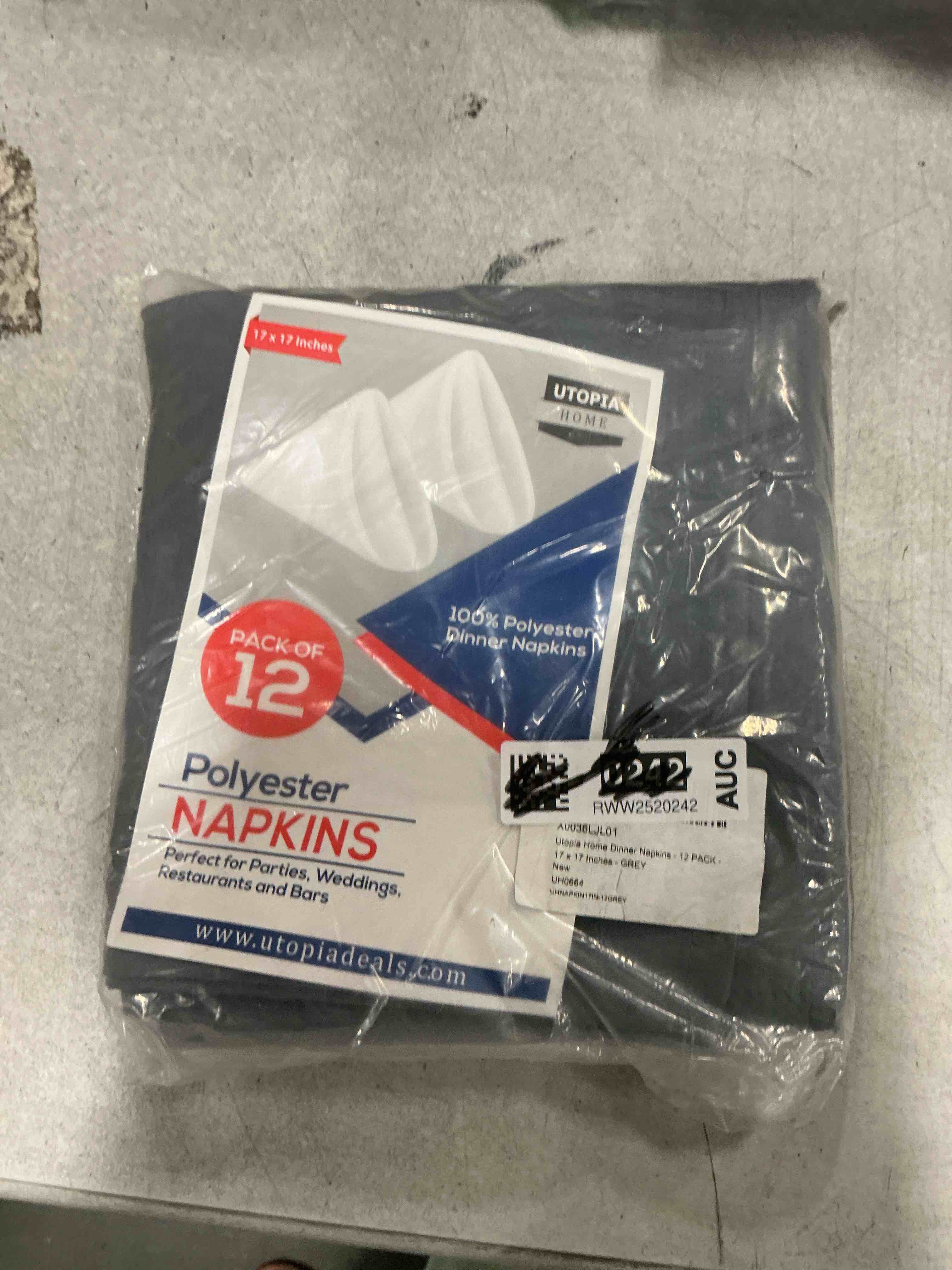 Condition photo showing item condition for Utopia Home Charcoal Grey Cloth Napkins (12 Pack, 18x18 Inches), Ideal Dinner Napkins for Party, Wedding and Lunch/Dinner