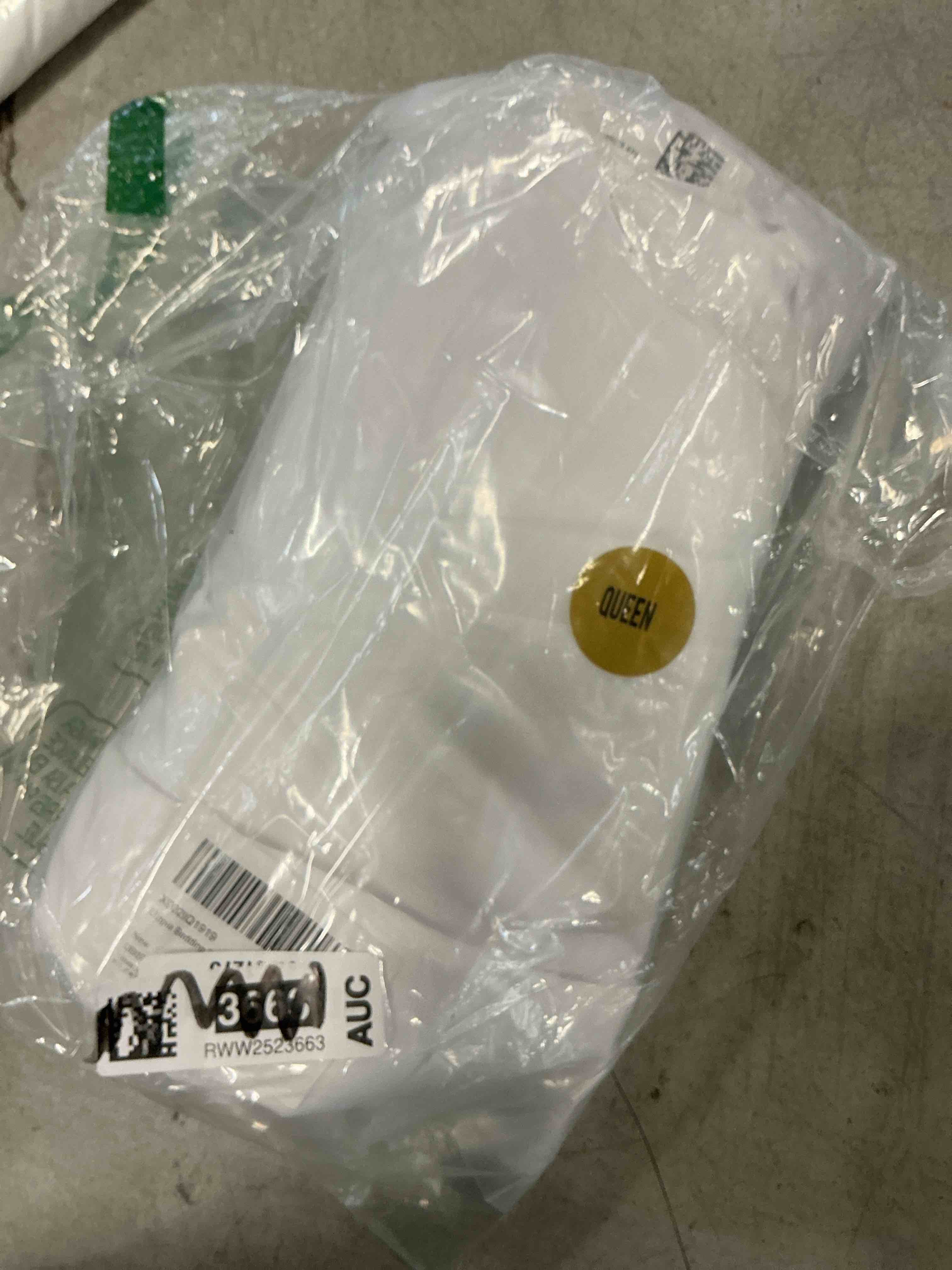 Condition photo showing As Is for Utopia Bedding Queen Bed Skirt - Soft Quadruple Pleated Ruffle - Easy Fit with 16 Inch Tailored Drop - Hotel Quality, Shrinkage and Fade Resistant (Queen, White)