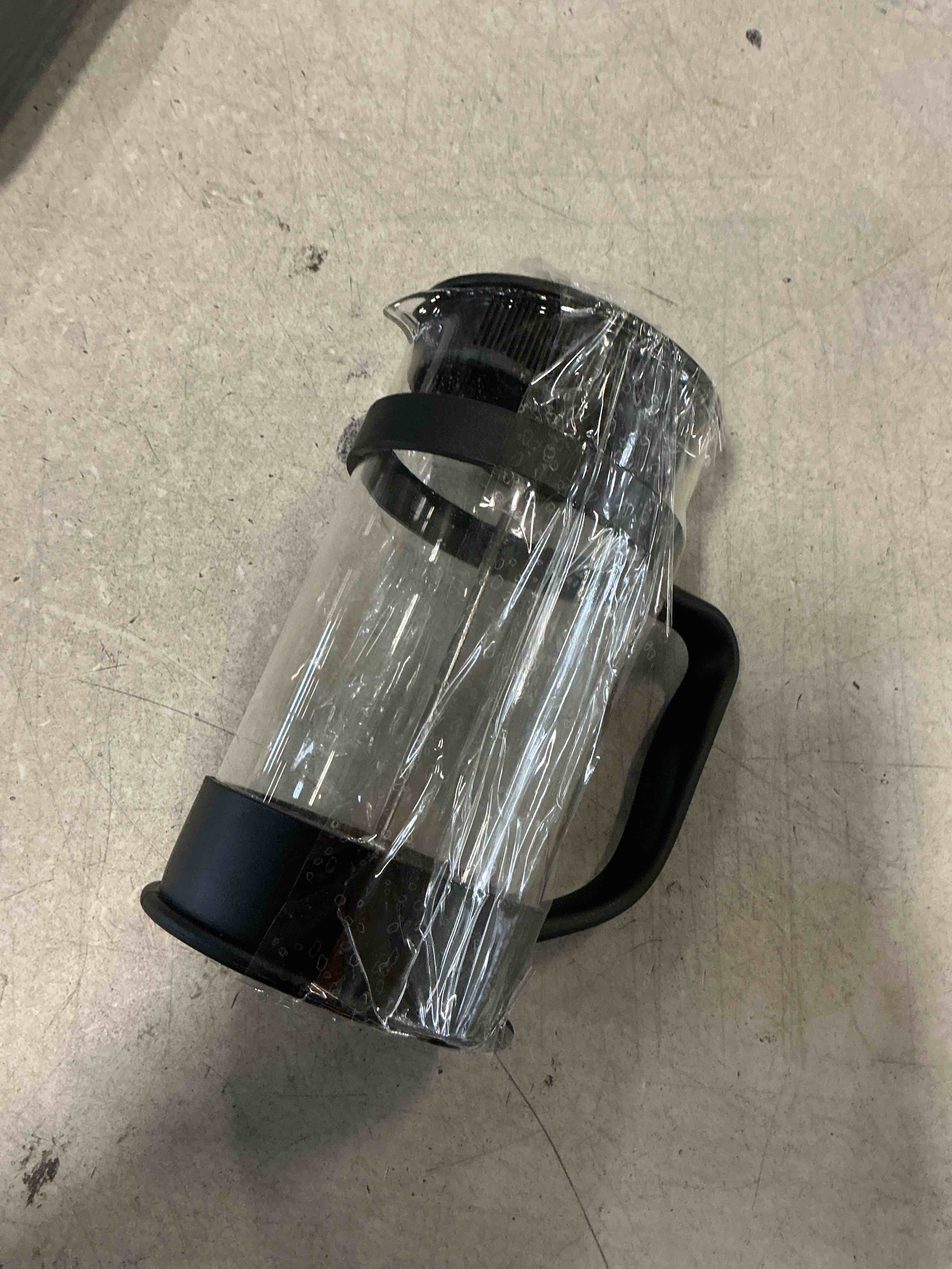 Condition photo showing As Is for PARACITY French Press Coffee/Tea Maker, Camping Mini Coffee/Tea Press of 304 Stainless Steel Filter and Heat Resistant Glass, Cold Brew Coffee Maker 11.8OZ for Travel& Home Gift(Black)