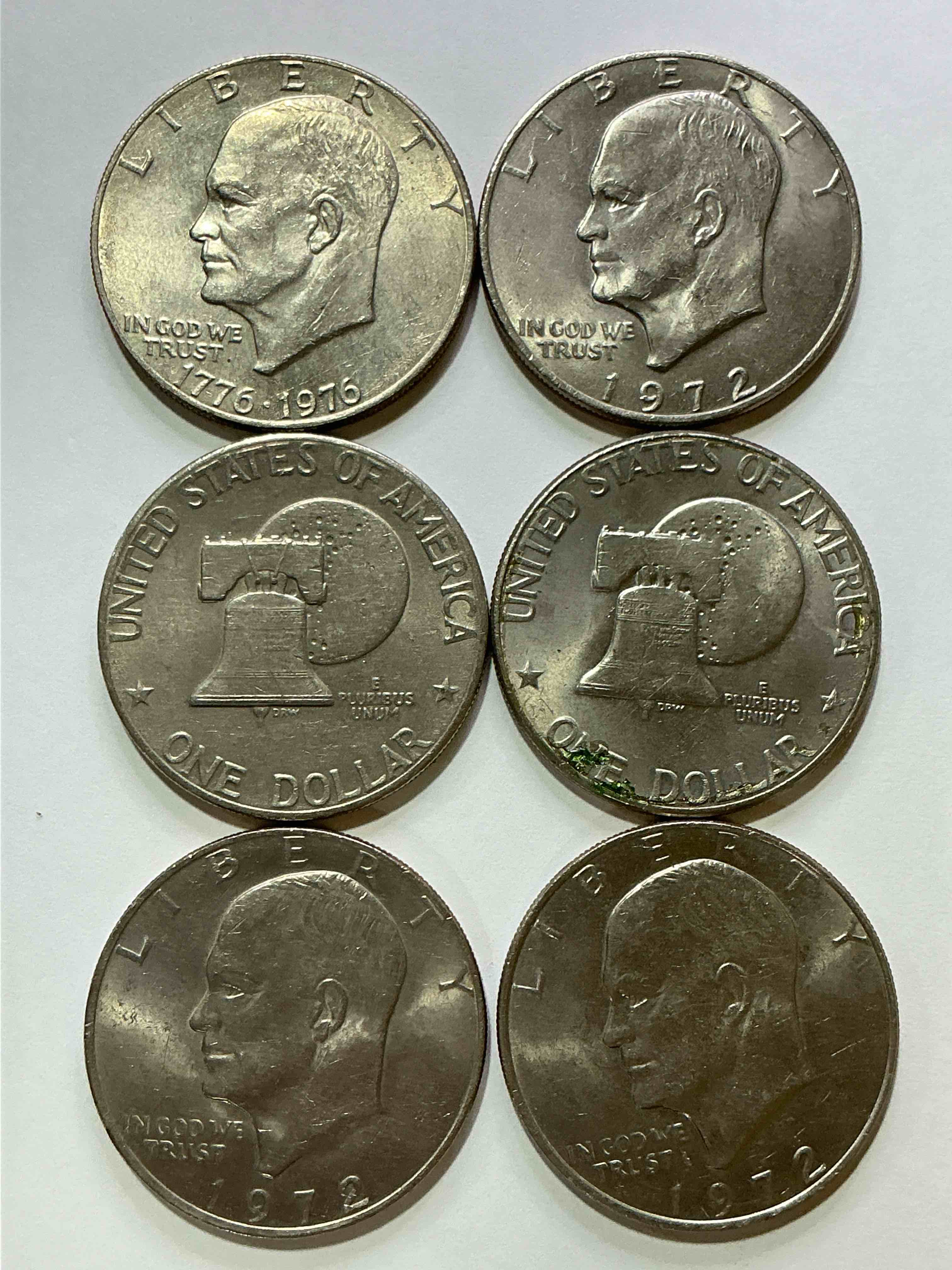 Gorgeous Eisenhower Dollar Coins! These Striking, Large U.S. Coins Were Minted From 1971-1978. Here Are Gorgeous Examples Of “Ike" Dollars From 1976! These Coins Have Become Immensely Popular With Collectors & Some Have Great Toning!
