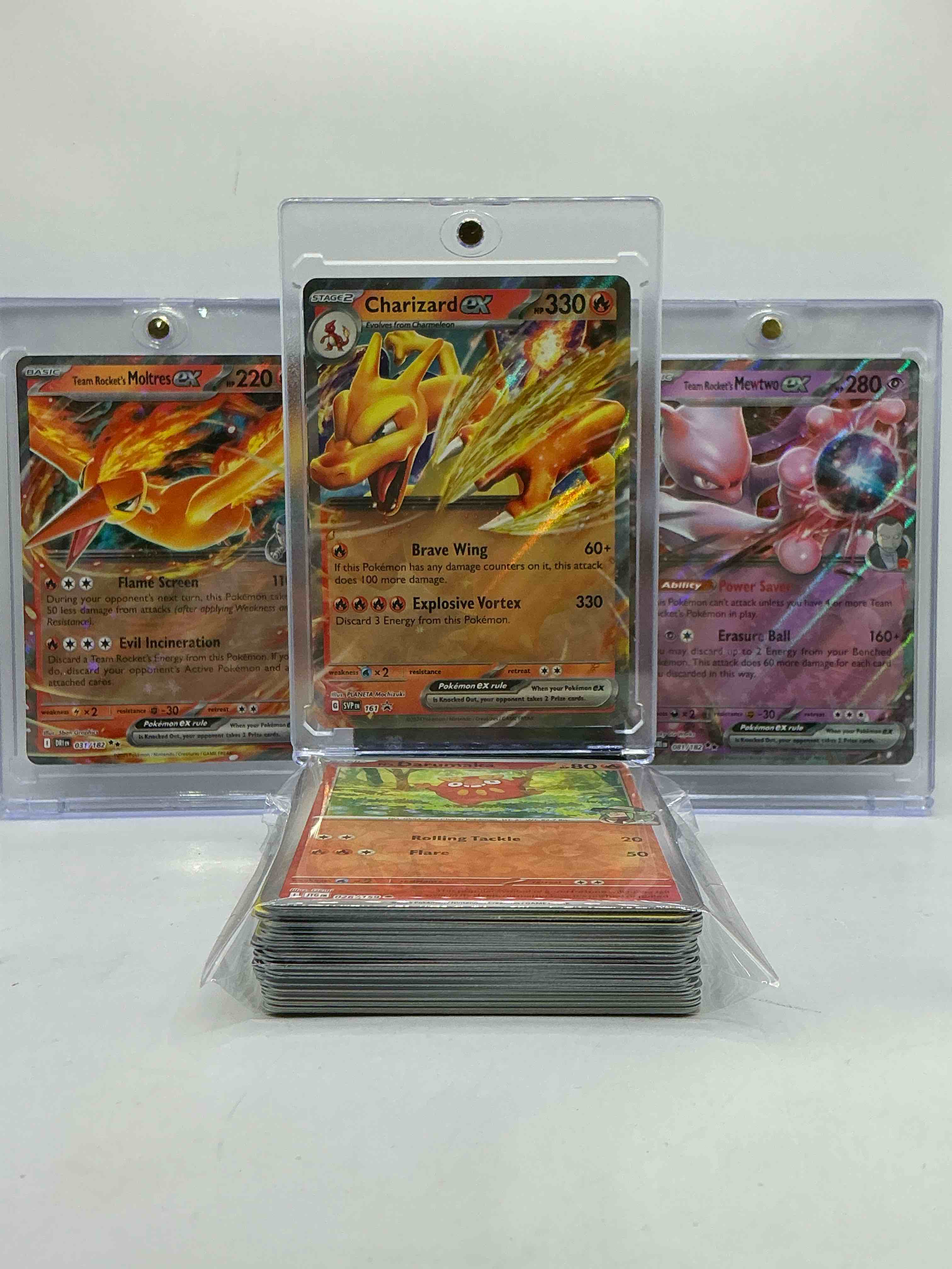 Charizard EX SLASH HOLO, Moltres EX SLASH HOLO, Mewtwo EX Power Source! WOW! Insane Trio! Thus 50 Card Lot Includes Rare Pokemon, Legends, Heroes, Commons, Holos & More! 50 Card Lot!