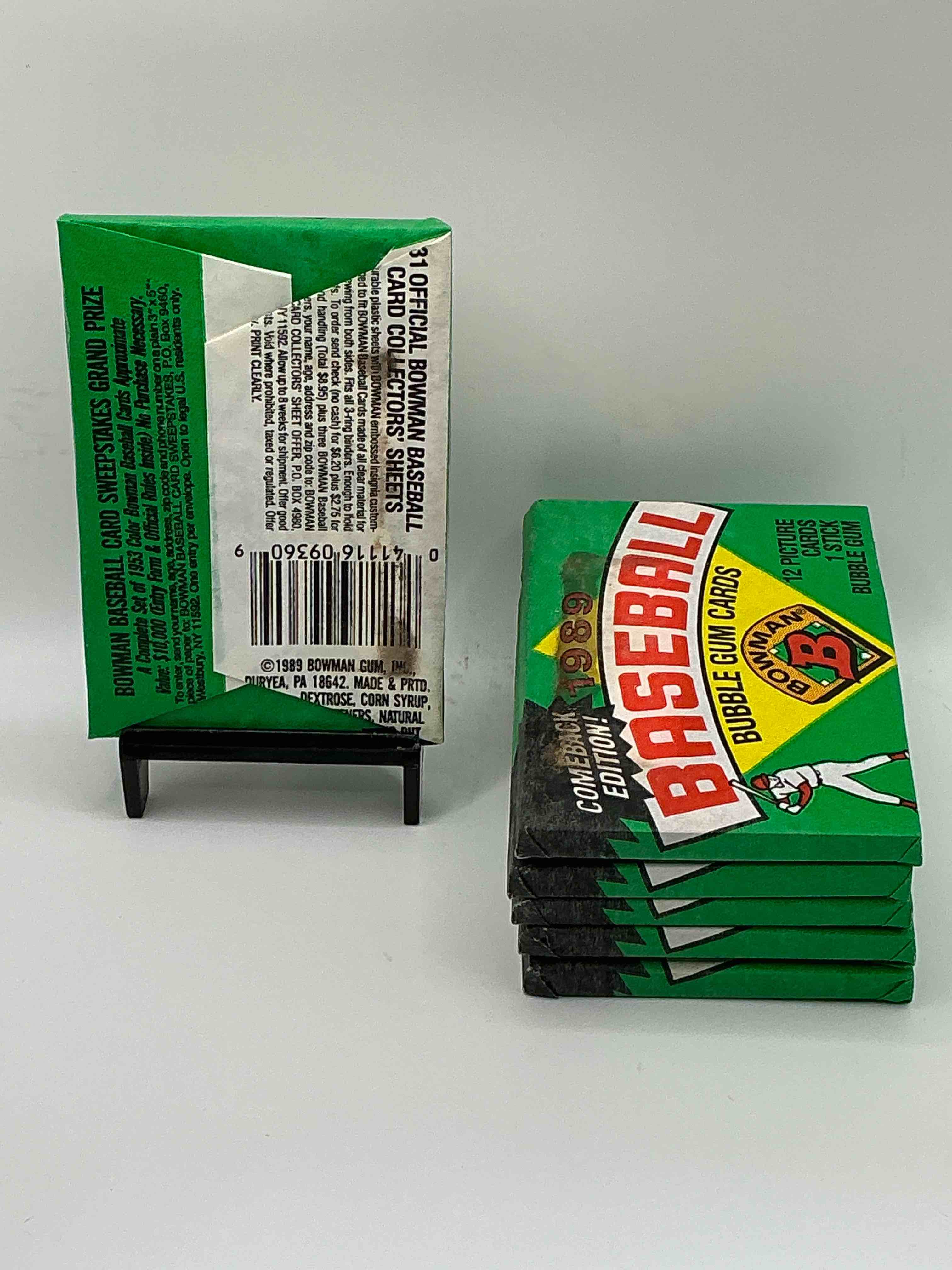 Condition photo showing New/Like New for 1989 Bowman Comeback Edition Baseball Cards! Direct From Original Box! Search For Ken Griffey Jr. Rookie Card & Valuable Bo Jackson & Nolan Ryan Cards!