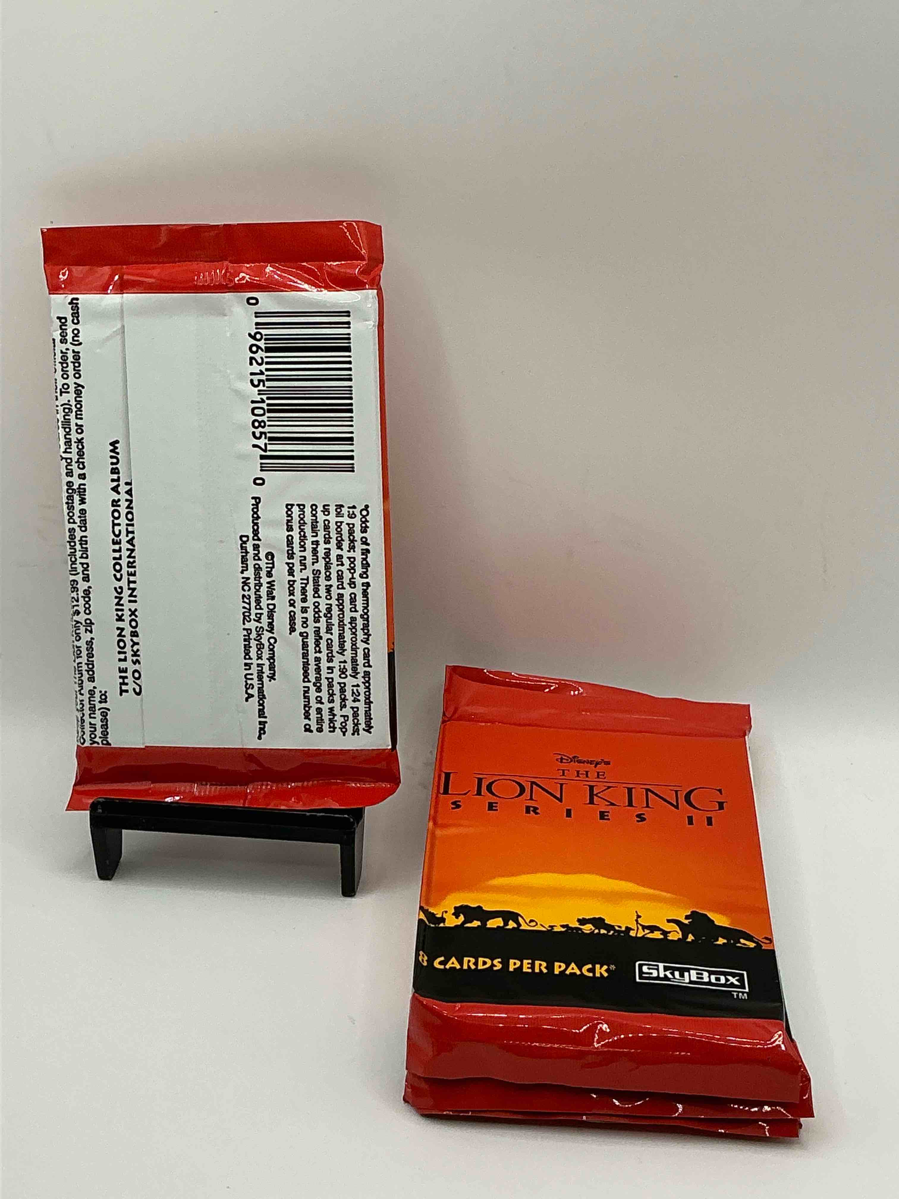 Condition photo showing New/Like New for The Original “The Lion King” Series II Packs! These Packs Are Cool & Can Have Rare Cards Inside! Mufasa? Simba!? Who Knows! How Cool!? 1994 Skybox Series II! 