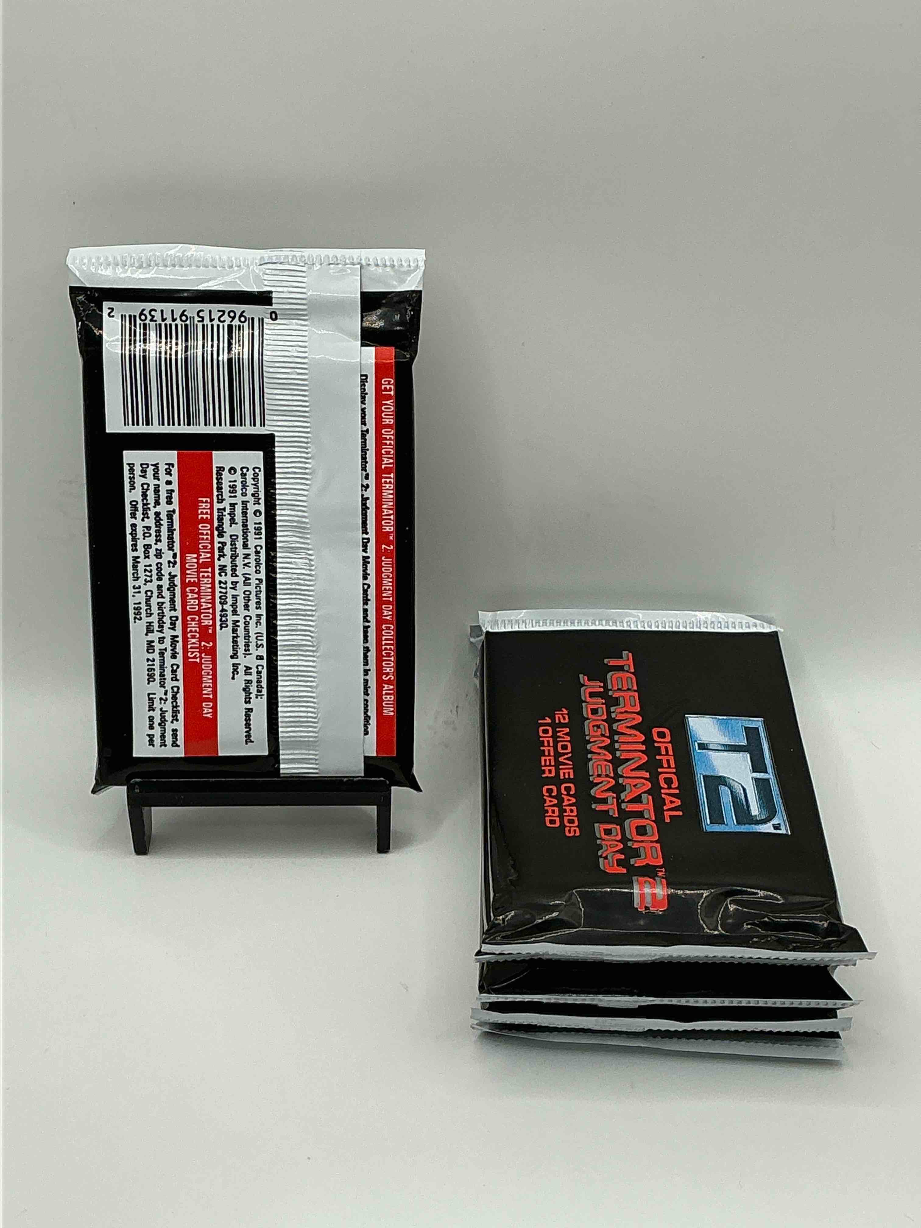 Condition photo showing New/Like New for Terminator 2 Packs! Direct From Box Unopened 1991 Terminator 2 Movie Card Packs, 12 Cards Per Pack! Pack Galore! Check Out These Rare Movie Cards From 1991!