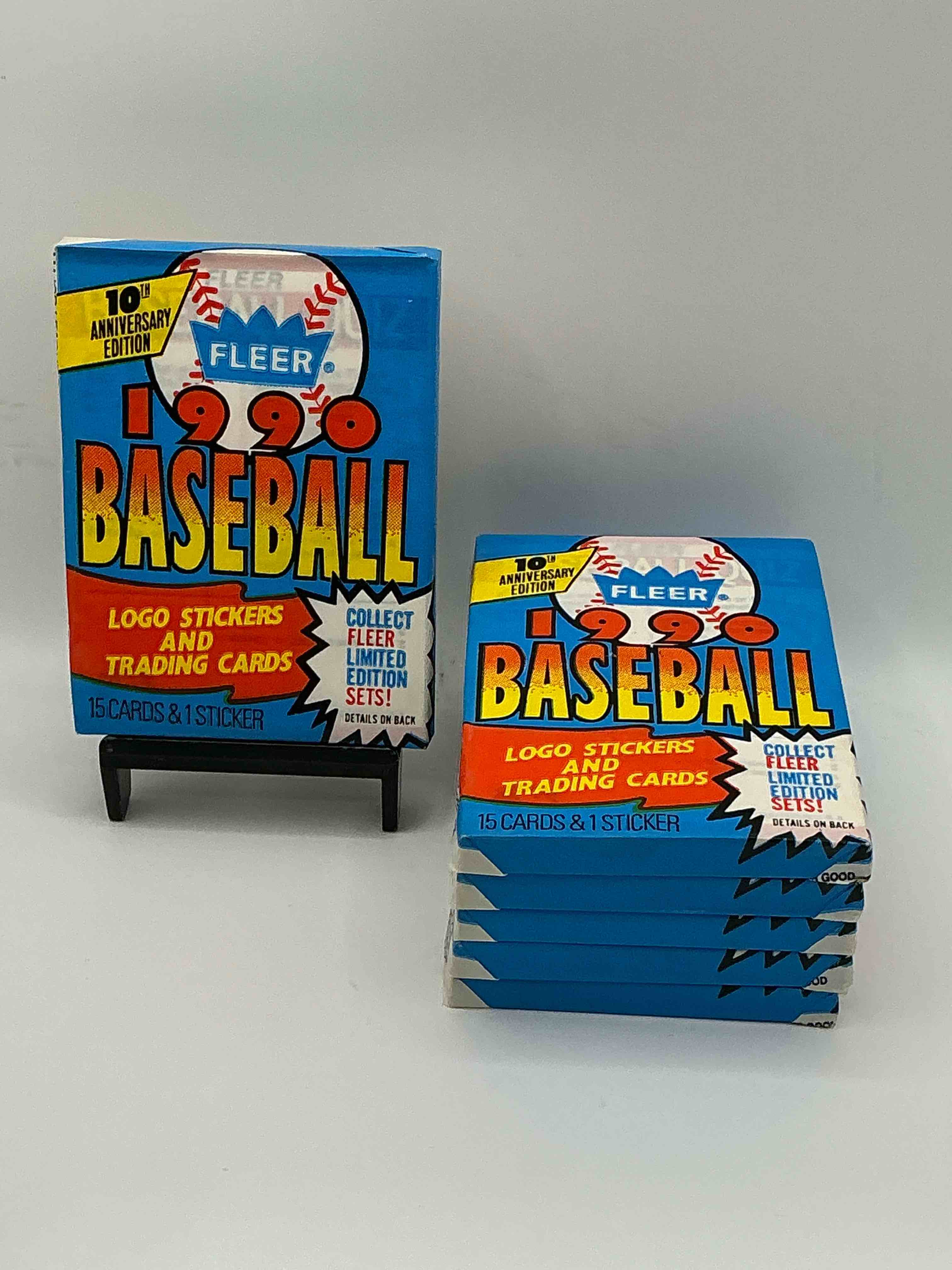Vintage Baseball! Awesome 1990 Fleer Baseball Unopened Sports Card Wax Packs!Direct From Original Box! Search For Valuable Collectible Ken Griffey Jr Cards!