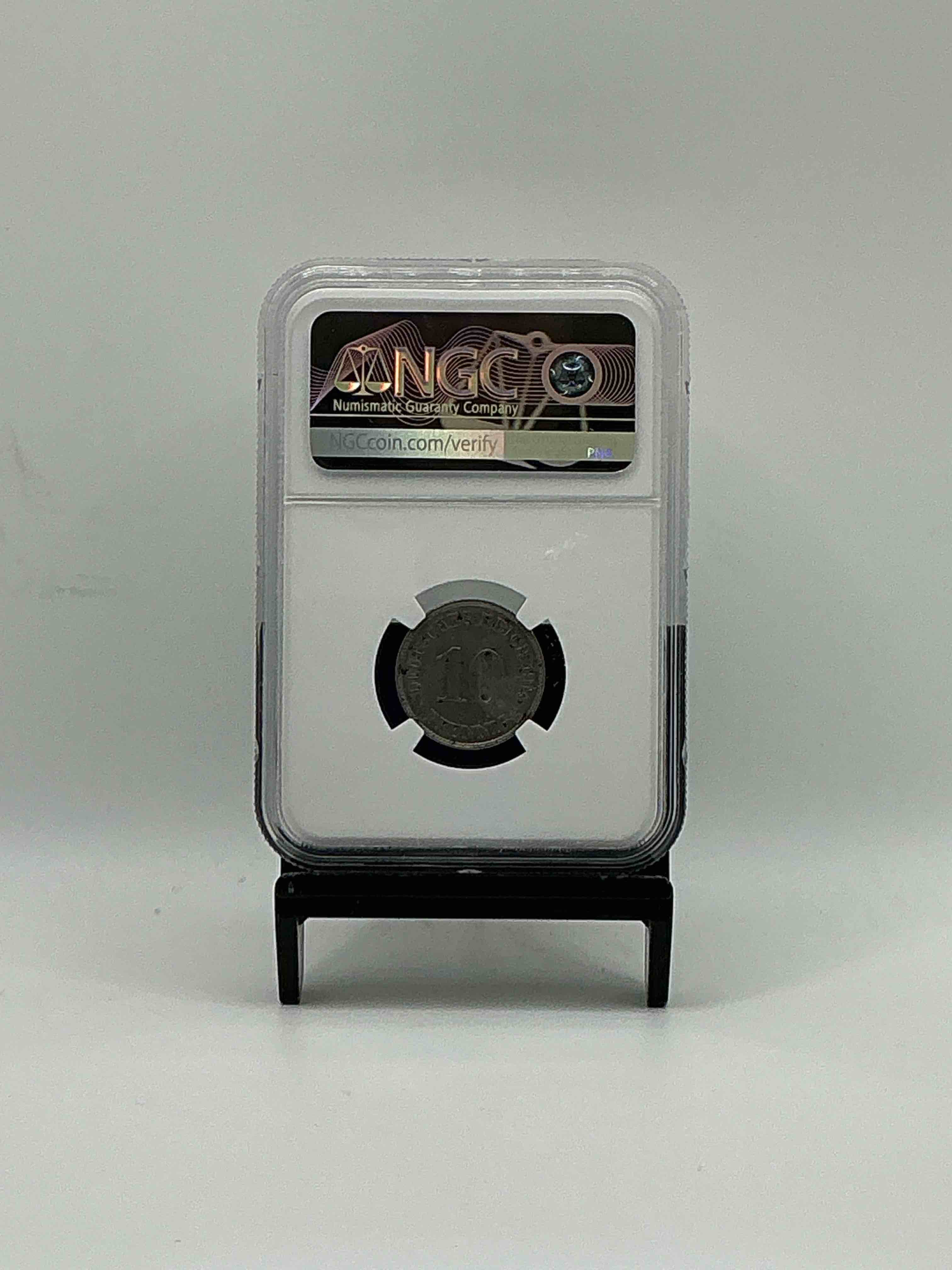 Condition photo showing Good Condition for World War I Encased German 10P Wilhelm II Coin! Piece Of World War I History, Ultra RARE! Genuine German Coin From 1914, The Beginning Of World War I! Own A Piece Of WWI History!