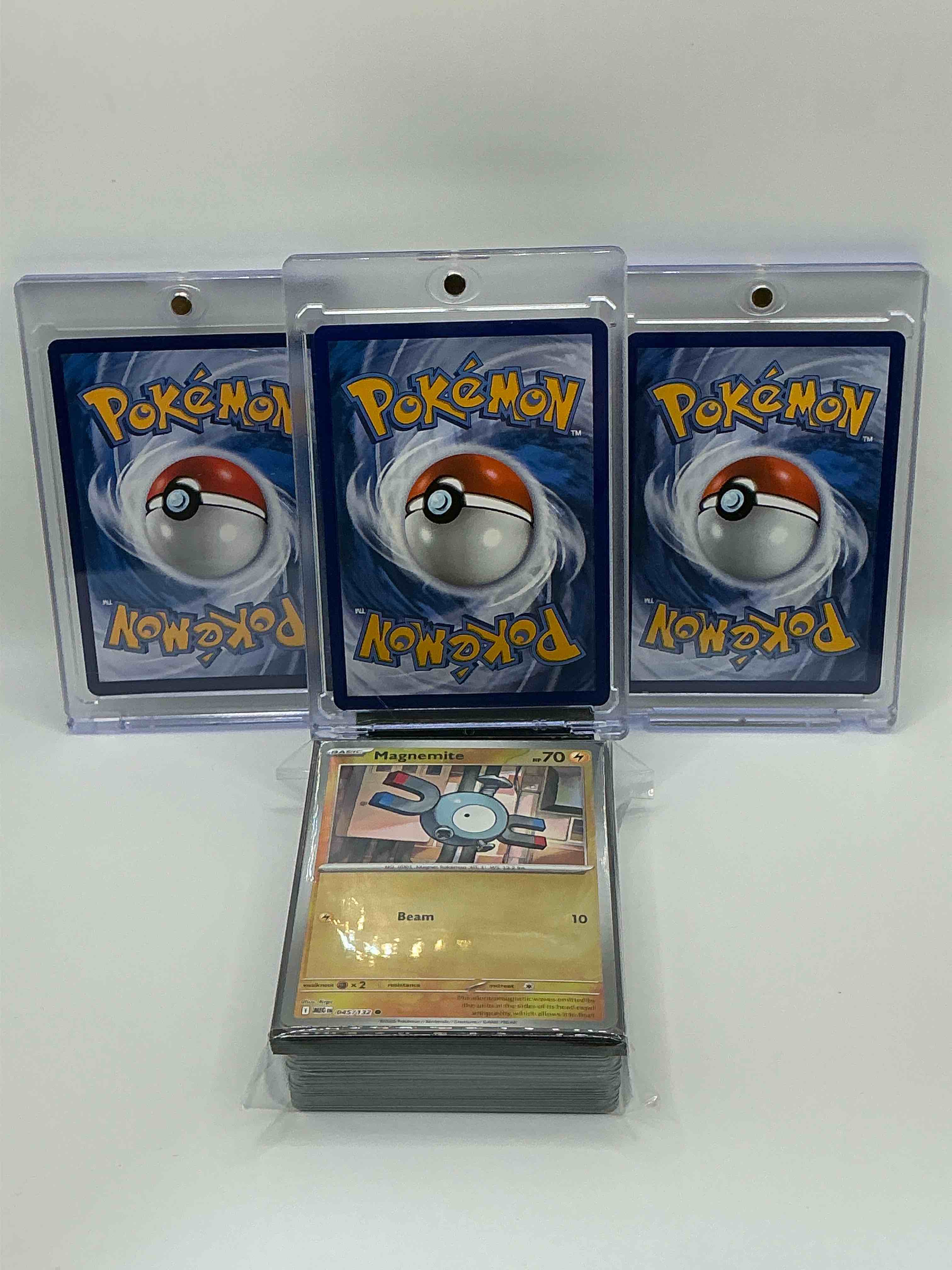 Condition photo showing New/Like New for Pokémon Palooza! Blue Lighting Sparkle Piercing Gaze Volt Strike Luxray EX,  Blue & Orange Holographic Reshiram & Charizard Tag Team GX, Gold Holographic Strafe Illusory Impulse Mega Latias! Along With 50 Other Pokemon Holos, Heroes, Legends & Commons!