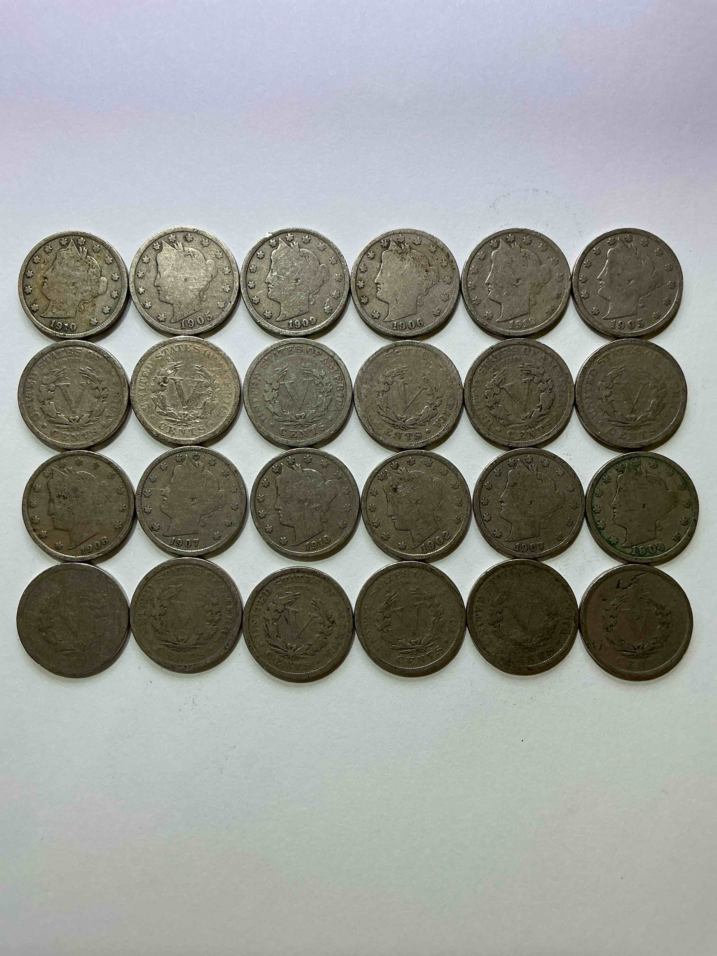 Antique U.S. V Nickels! Think Of The History These Coins Have Seen!, Liberty Head V Nickels Were Minted Up Until 1913 & Were The Style Of Nickels Before Buffalo Nickels. Own Some Cool Pieces Of History! Rare To See These Coins With The "Date On" In Circulated Condition!