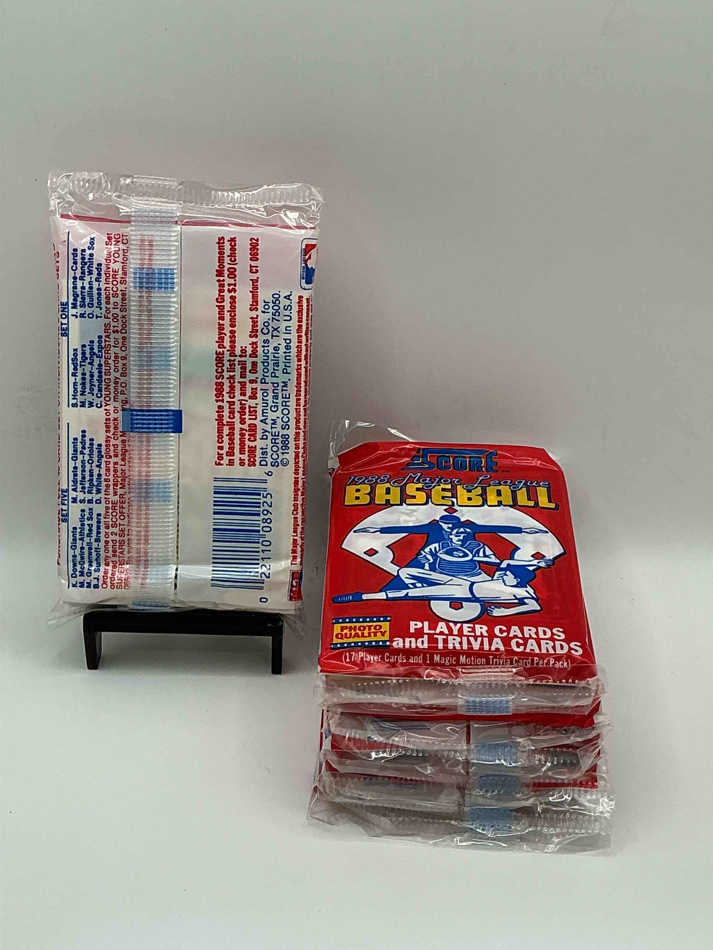 Condition photo showing New/Like New for 1988 Score Baseball Sealed Sports & Trading Collectible Card Pack, Direct From Original Retail Case! Search For Nolan Ryan, Don Mattingly, Griffey Jr. & Much More!