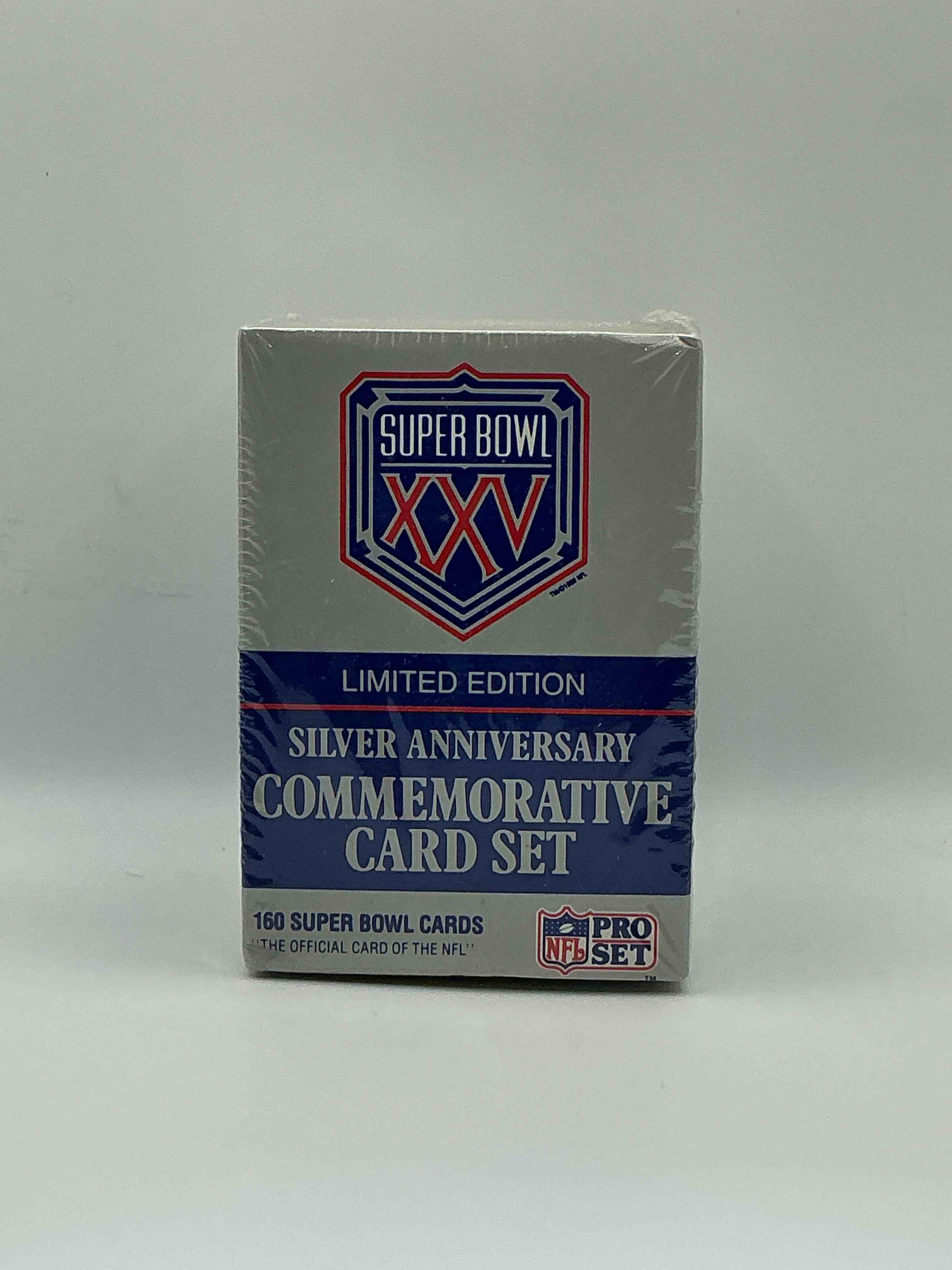 limited edition super bowl xxv pro set silver anniversary card set! 160 super bowl cards in this unopened commemorative card set! wow!