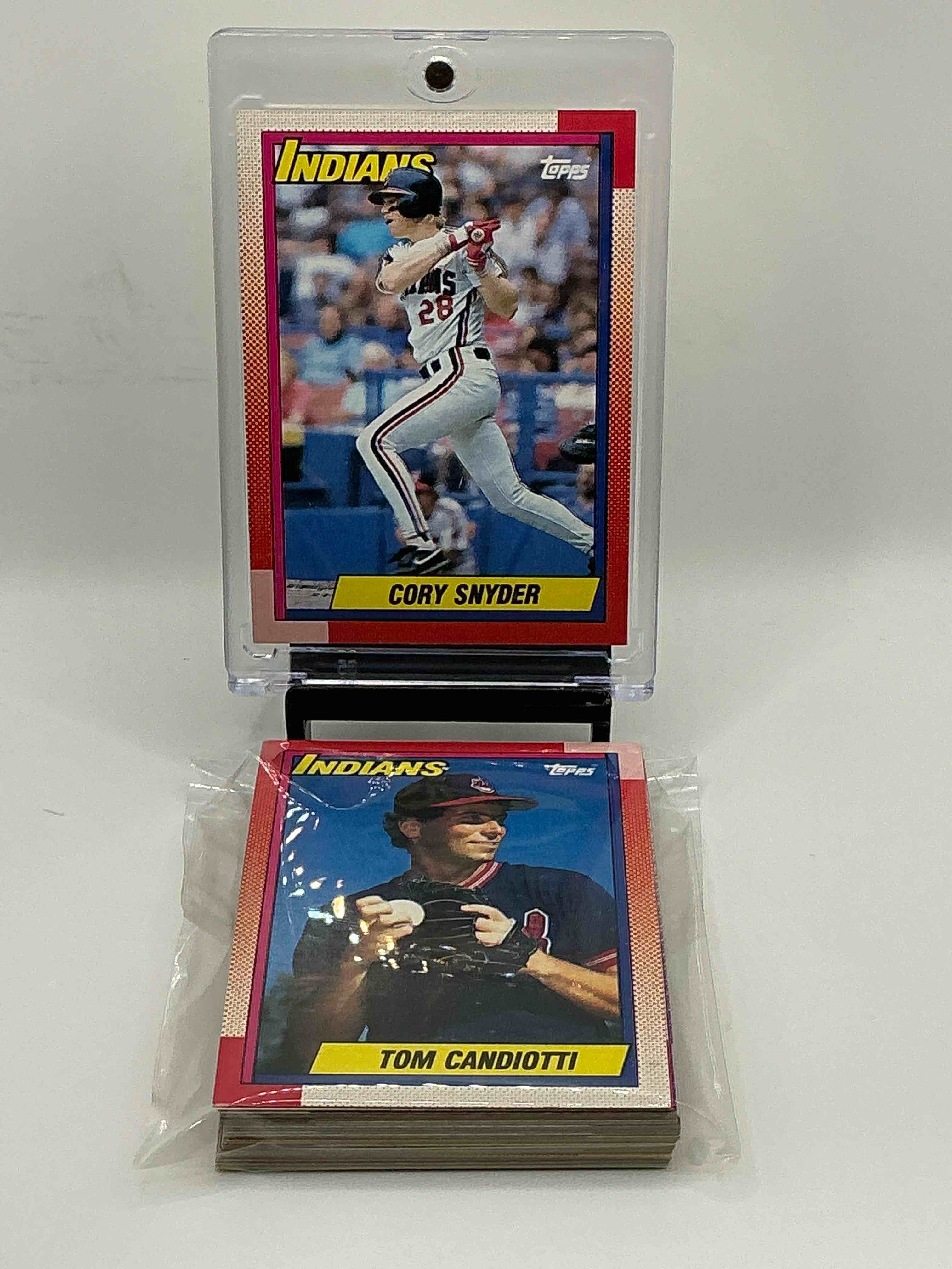 1990 topps baseball… indians set! cory snyder, brett butler, tom waddell & more! insane 26 card indians lot!