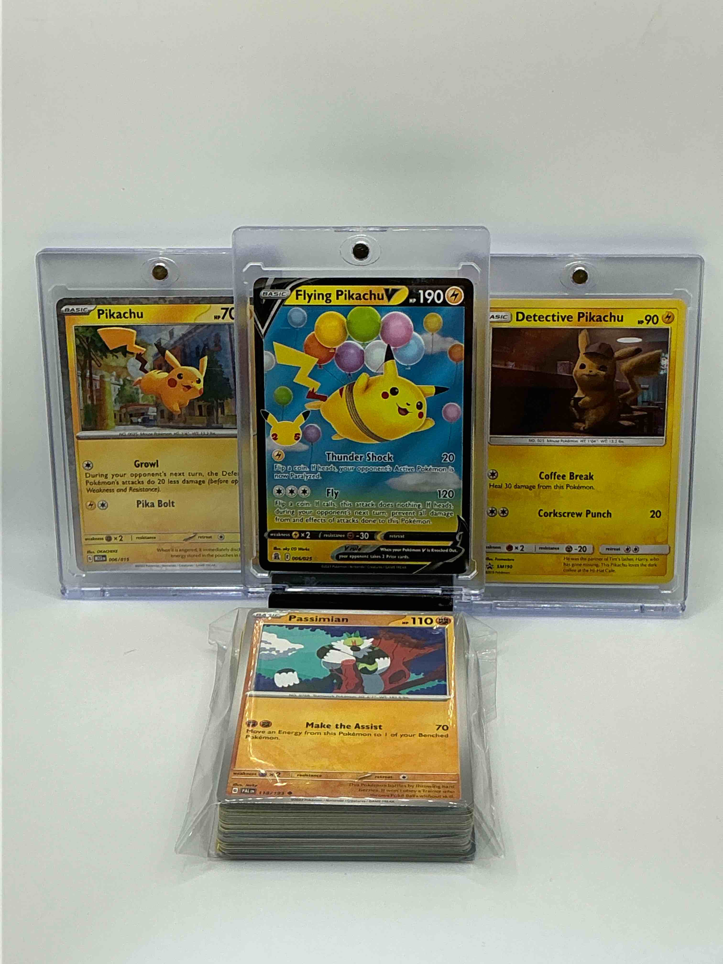 Pikachu & Pokémon Palooza! Yellow & Black Color-Blast Thunder Shock Fly Flying Pikachu, Yellow Holographic Coffee Break Corkscrew Punch Detective Pikachu, Silver & Yellow Sparkle Growl Pika Bolt Pikachu! Along With 50 Other Pokémon Legends, Heroes & Commons! 